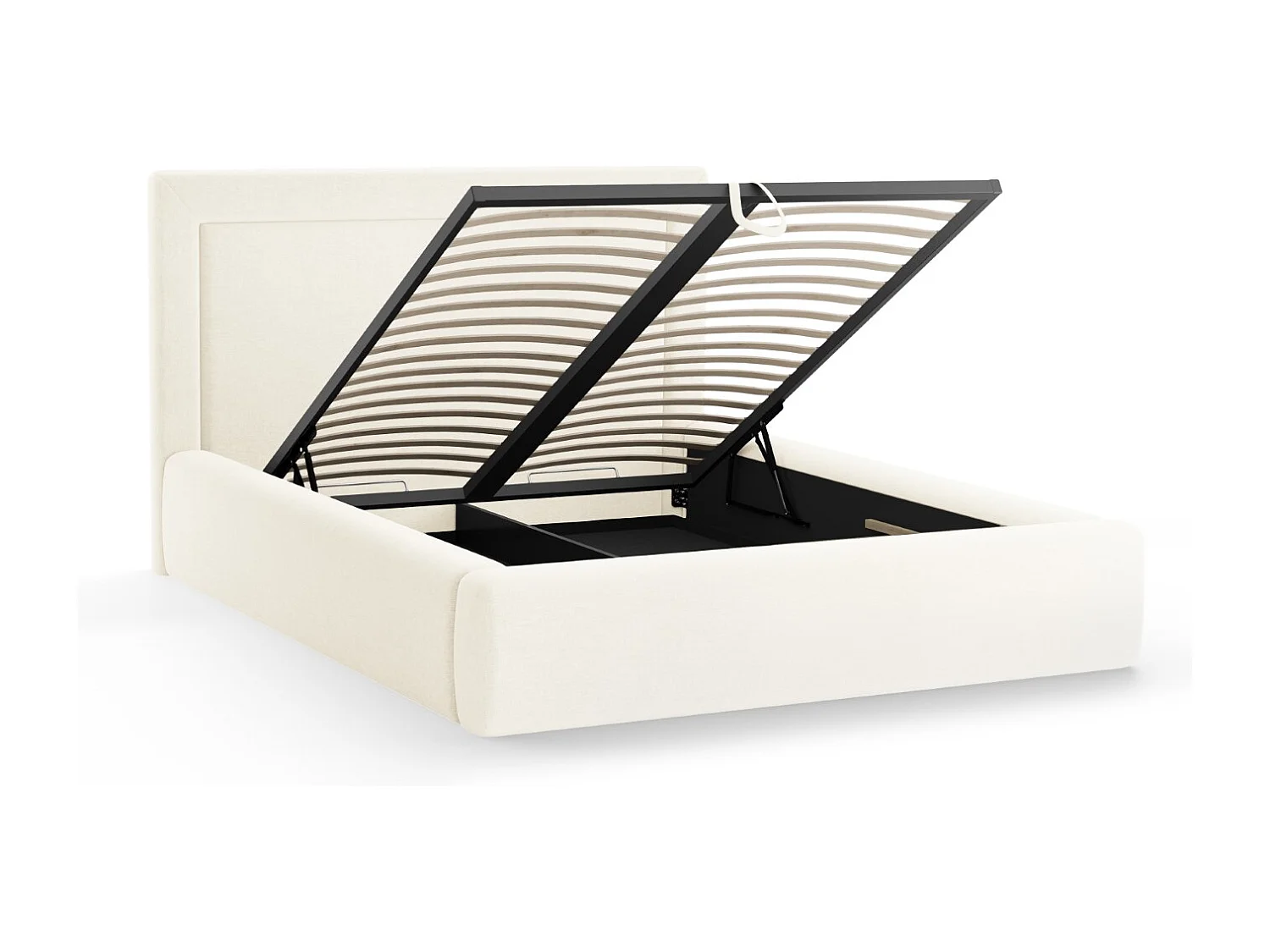 CXL by Christian Lacroix - Opbergbed met hoofdeinde "Valerie" 200x200cm, Chenille, Ivoor - 230x225x120cm