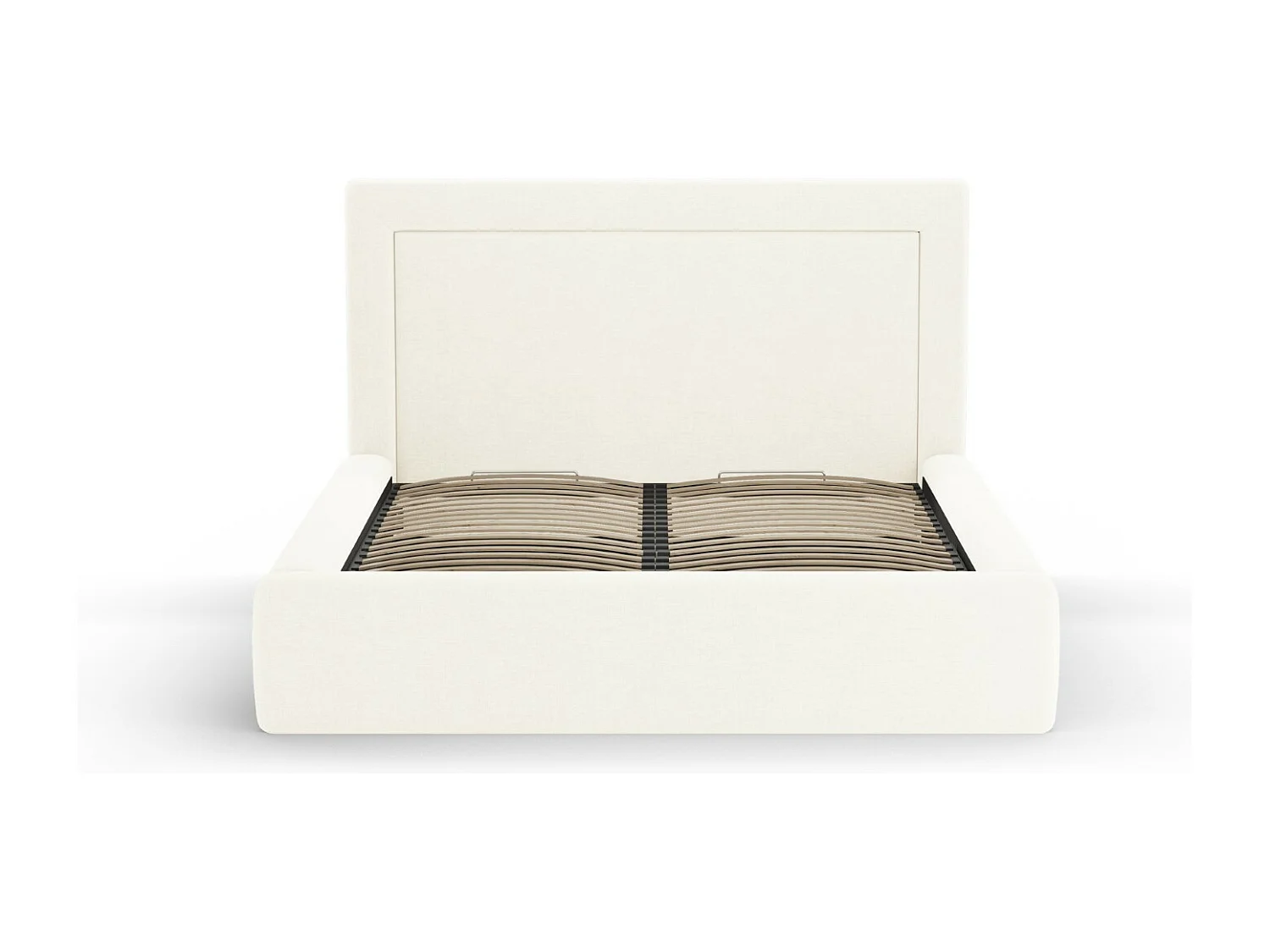 CXL by Christian Lacroix - Lit coffre avec tête de lit "Valerie" 200x200cm en chenille ivoire - 230x225x120cm