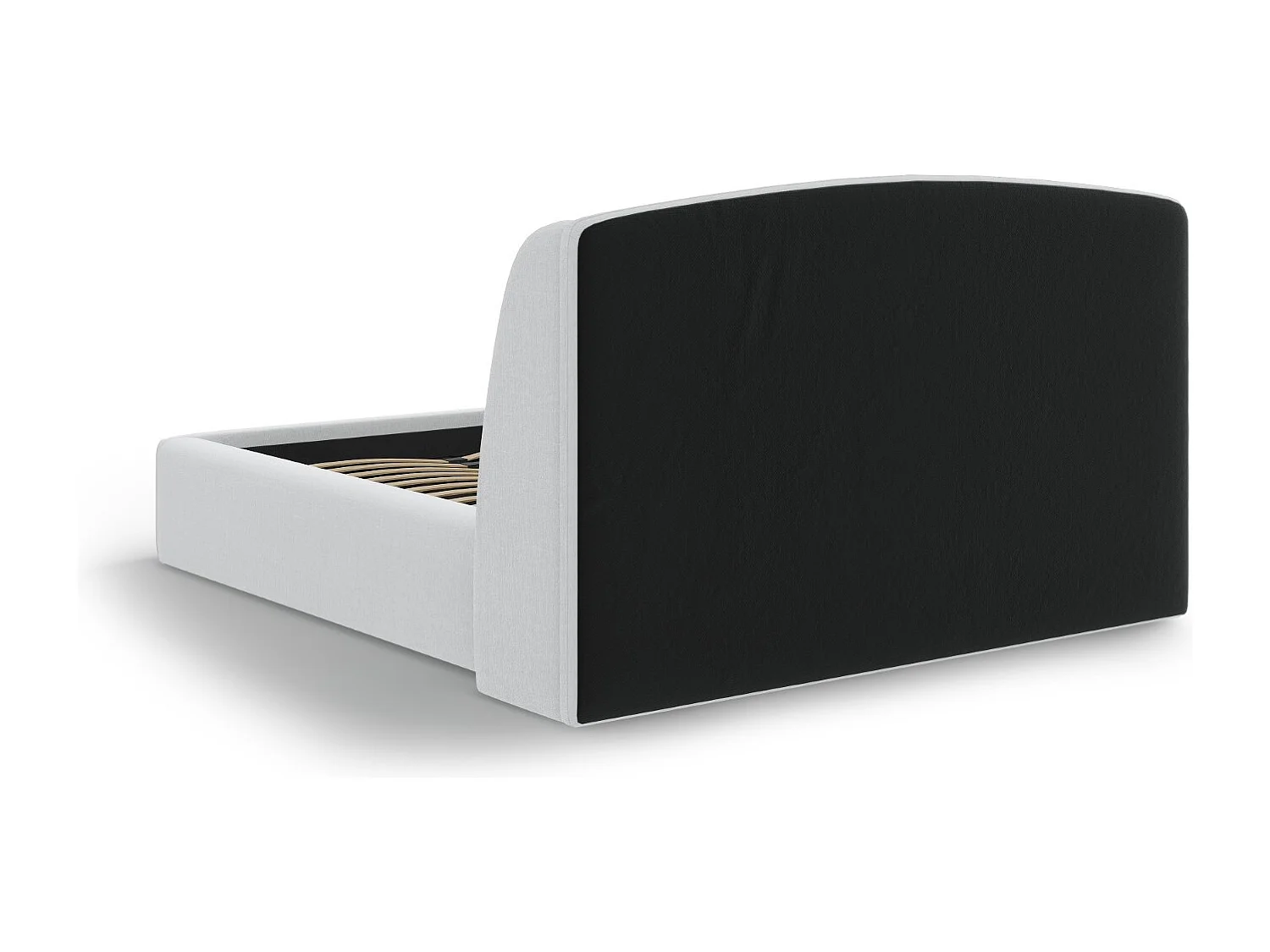 CXL by Christian Lacroix - Opbergbed met hoofdeinde "Aude" 140x200cm, Structurele stof, Koel lichtgrijs - 216x162x103cm