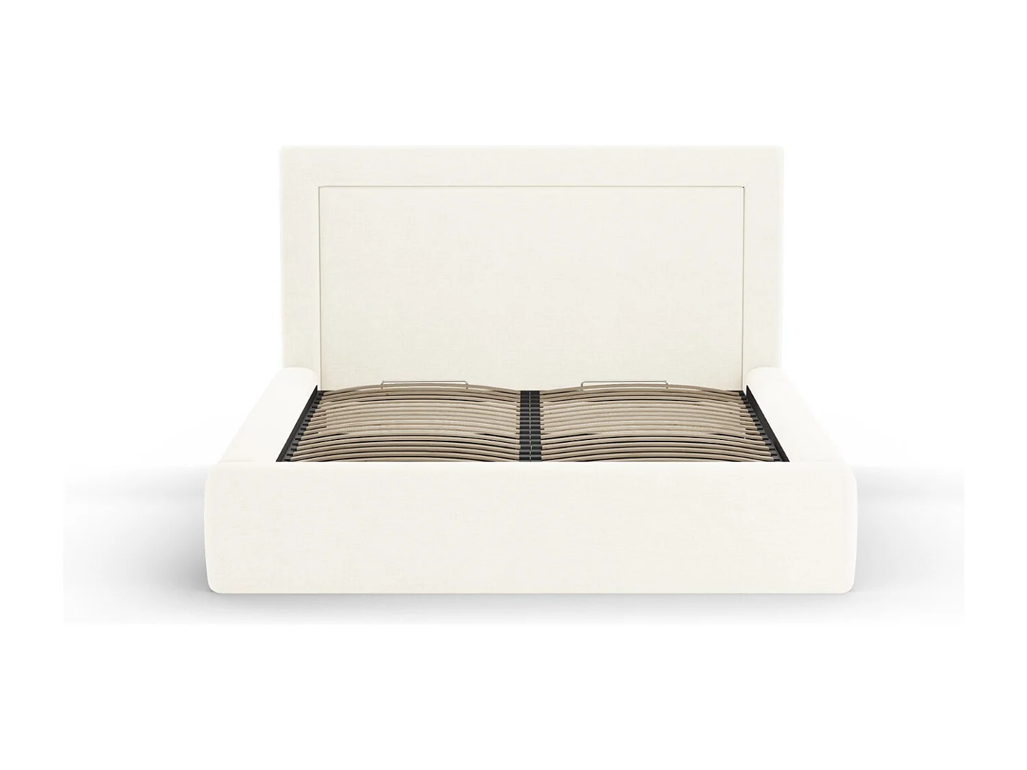 CXL by Christian Lacroix - Lit coffre avec tête de lit "Valerie" 140x200cm en chenille ivoire - 230x165x120cm