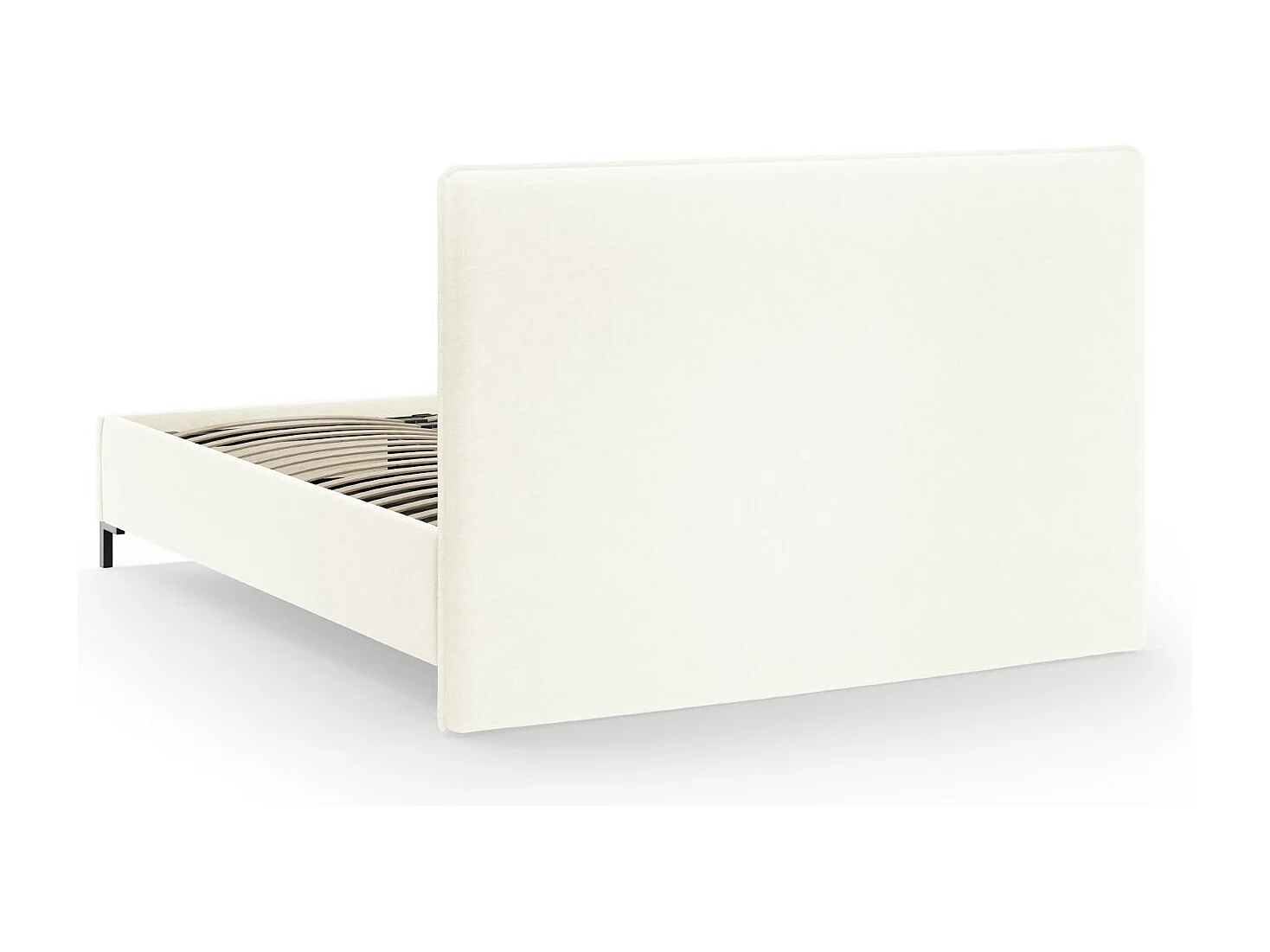 CXL by Christian Lacroix - Bett mit Bettkasten und Kopfteil "Polly" 140x200cm aus Chenille-Stoff elfenbein - 220x150x120cm