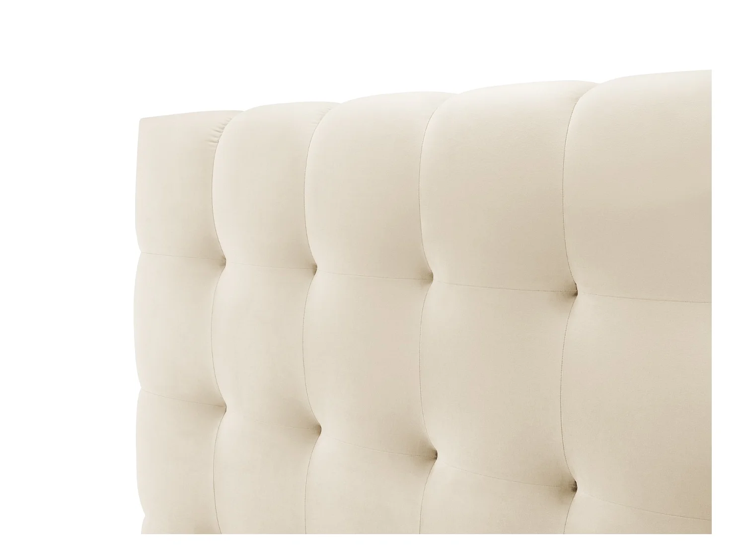 Cosmopolitan Design - Lit coffre avec tête de lit "Bali" 140x200cm en velours beige clair - 230x165x125cm