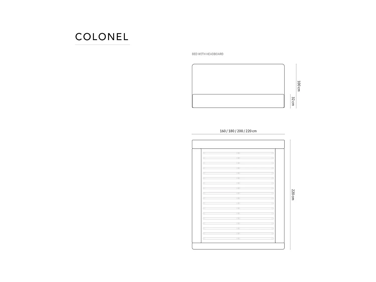 Cosmopolitan Design - Letto a cassettone con testiera "Colonel" 180x200cm in ciniglia blu reale - 220x200x100cm