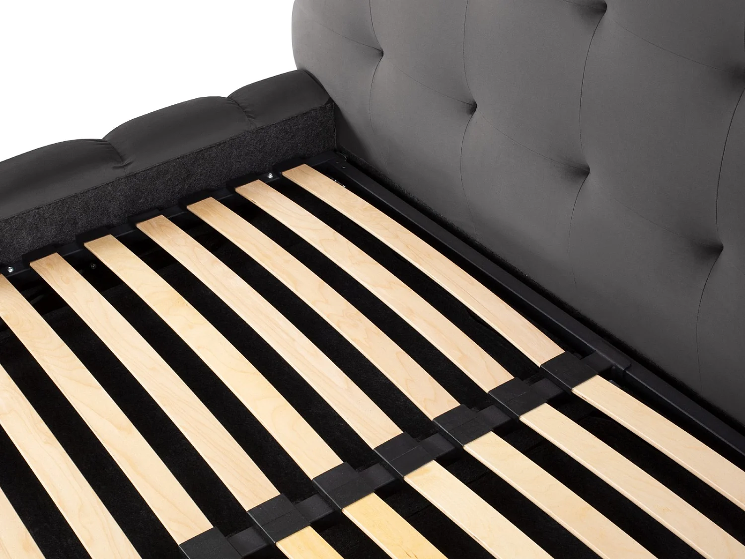 Cosmopolitan Design - Lit coffre avec tête de lit "Bali" 200x200cm en velours gris - 230x225x125cm