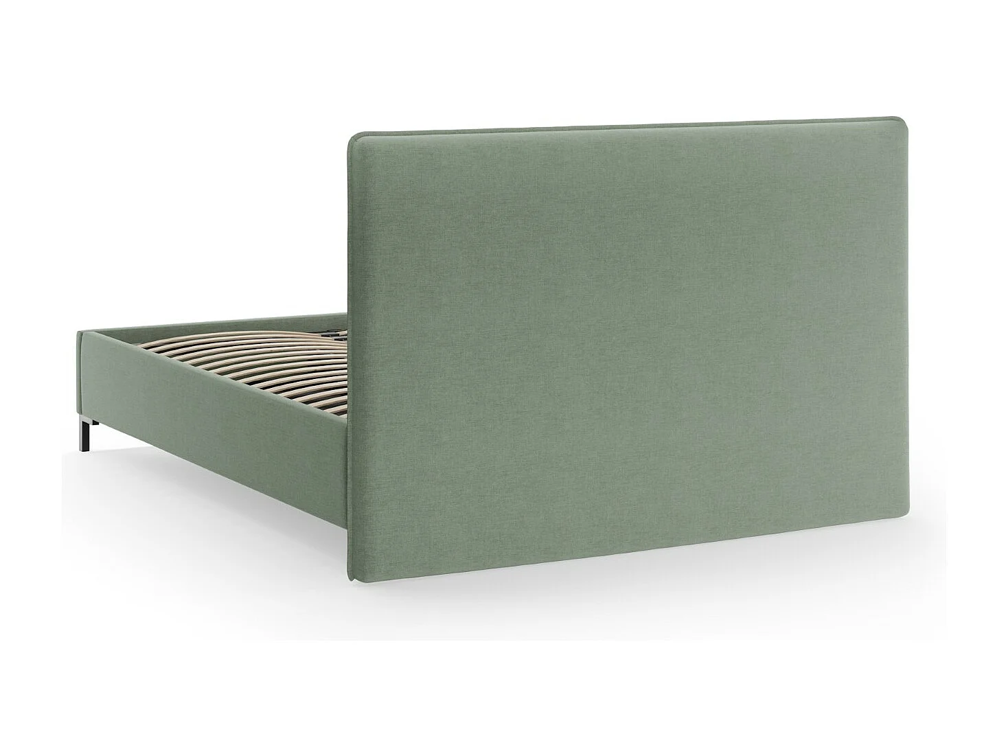 CXL by Christian Lacroix - Bett mit Bettkasten und Kopfteil "Polly" 180x200cm aus Chenille-Stoff Moosgrün - 220x190x120cm