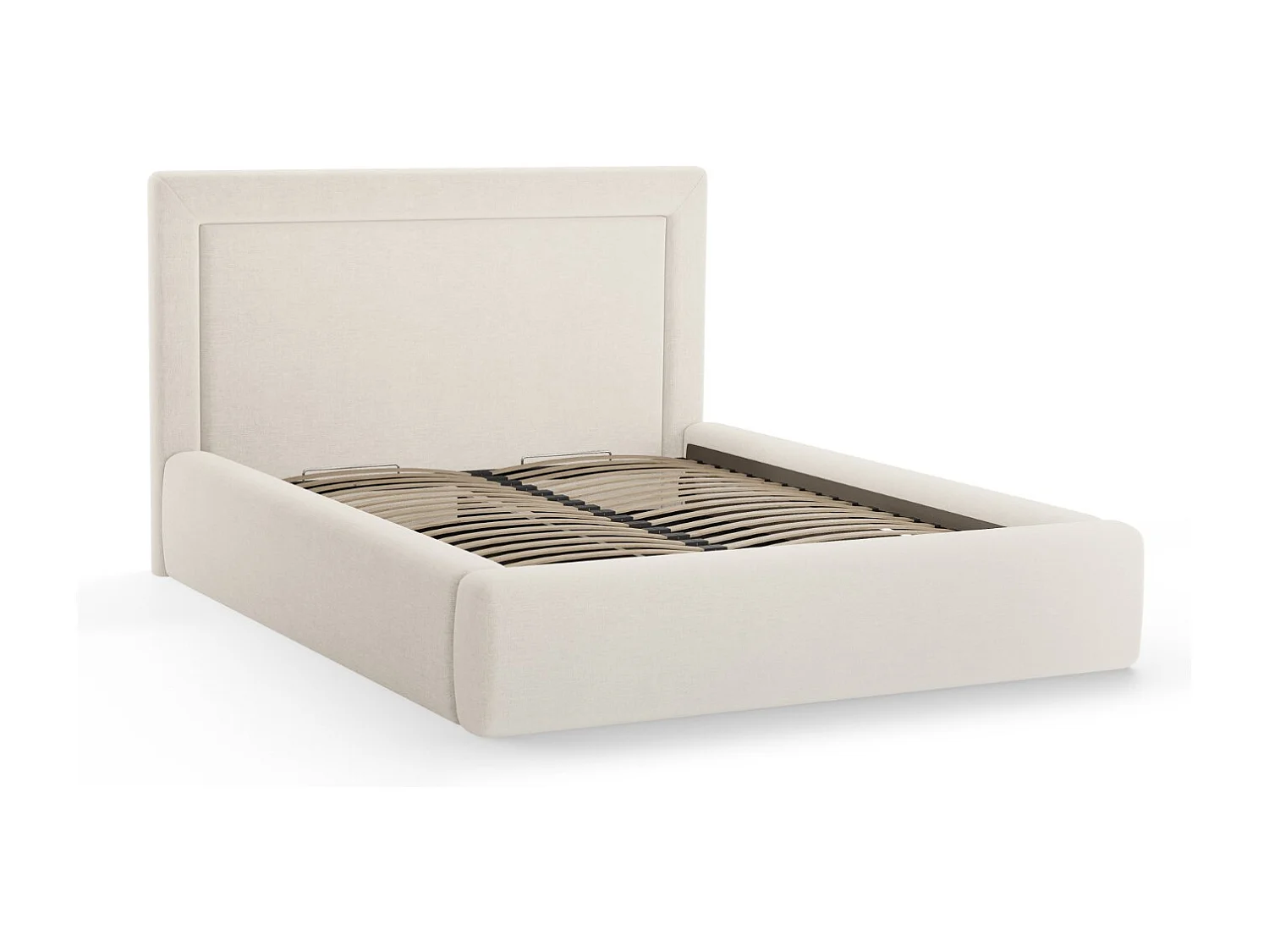 CXL by Christian Lacroix - Opbergbed met hoofdeinde "Valerie" 200x200cm, Chenille, Lichtbeige - 230x225x120cm