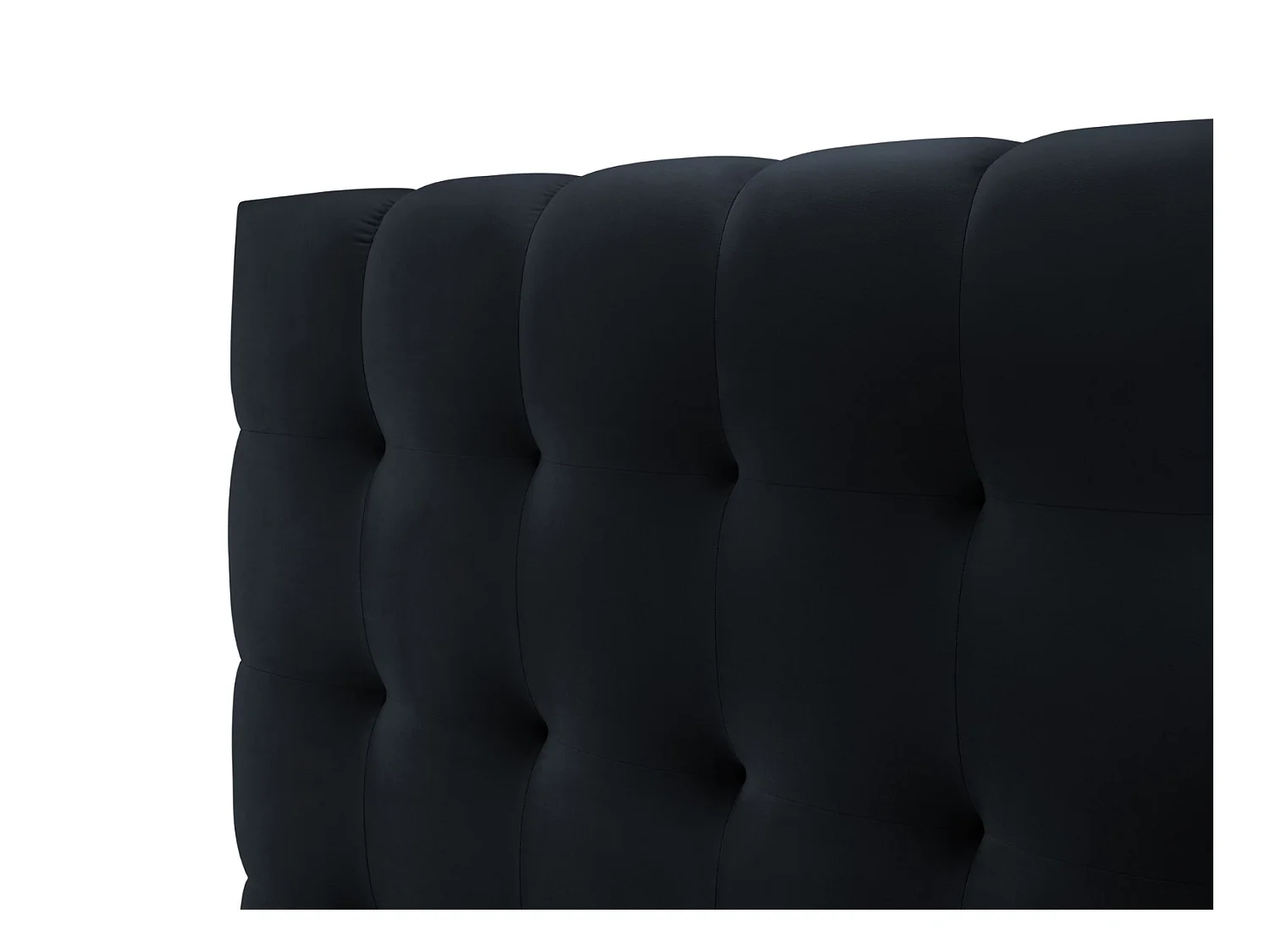 Cosmopolitan Design - Lit coffre avec tête de lit "Bali" 160x200cm en velours bleu foncé - 230x185x125cm