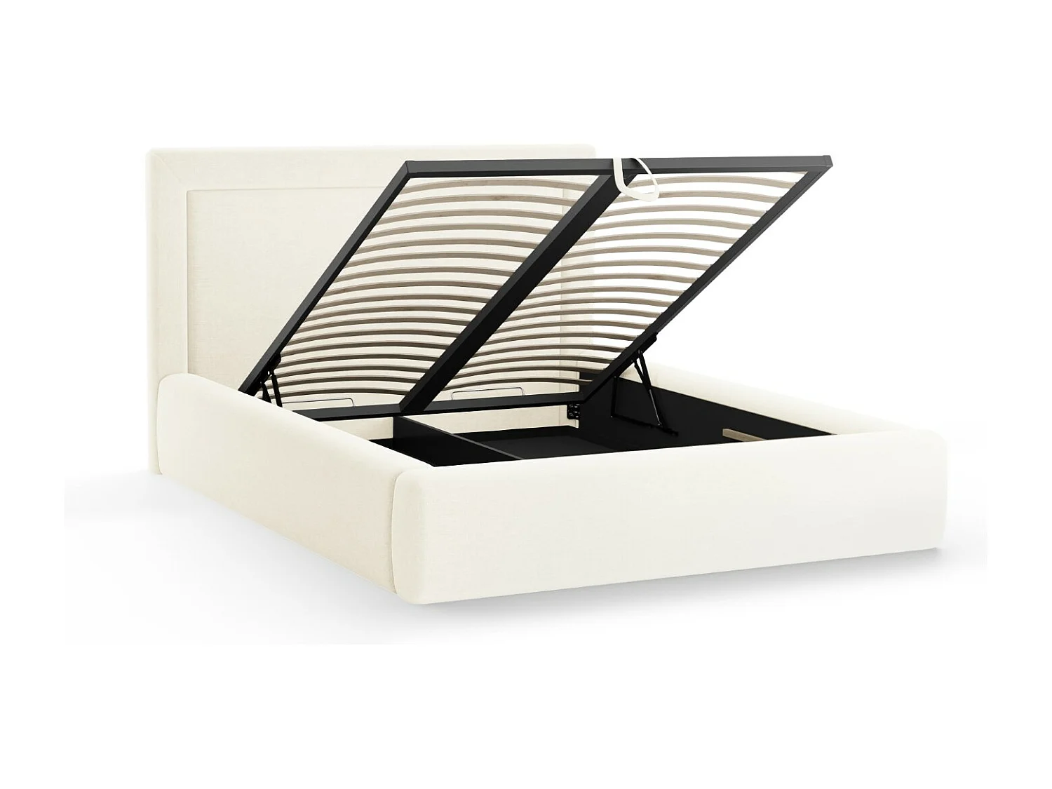 CXL by Christian Lacroix - Łóżko ze schowkiem i zagłówkiem, "Valerie" 180x200cm szenil, kość słoniowa - 230x205x120cm