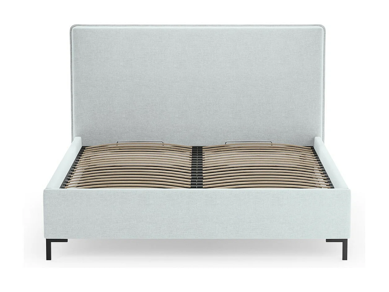 CXL by Christian Lacroix - Opbergbed met hoofdeinde "Polly" 160x200cm, Chenille, Satijn blauw - 220x170x120cm