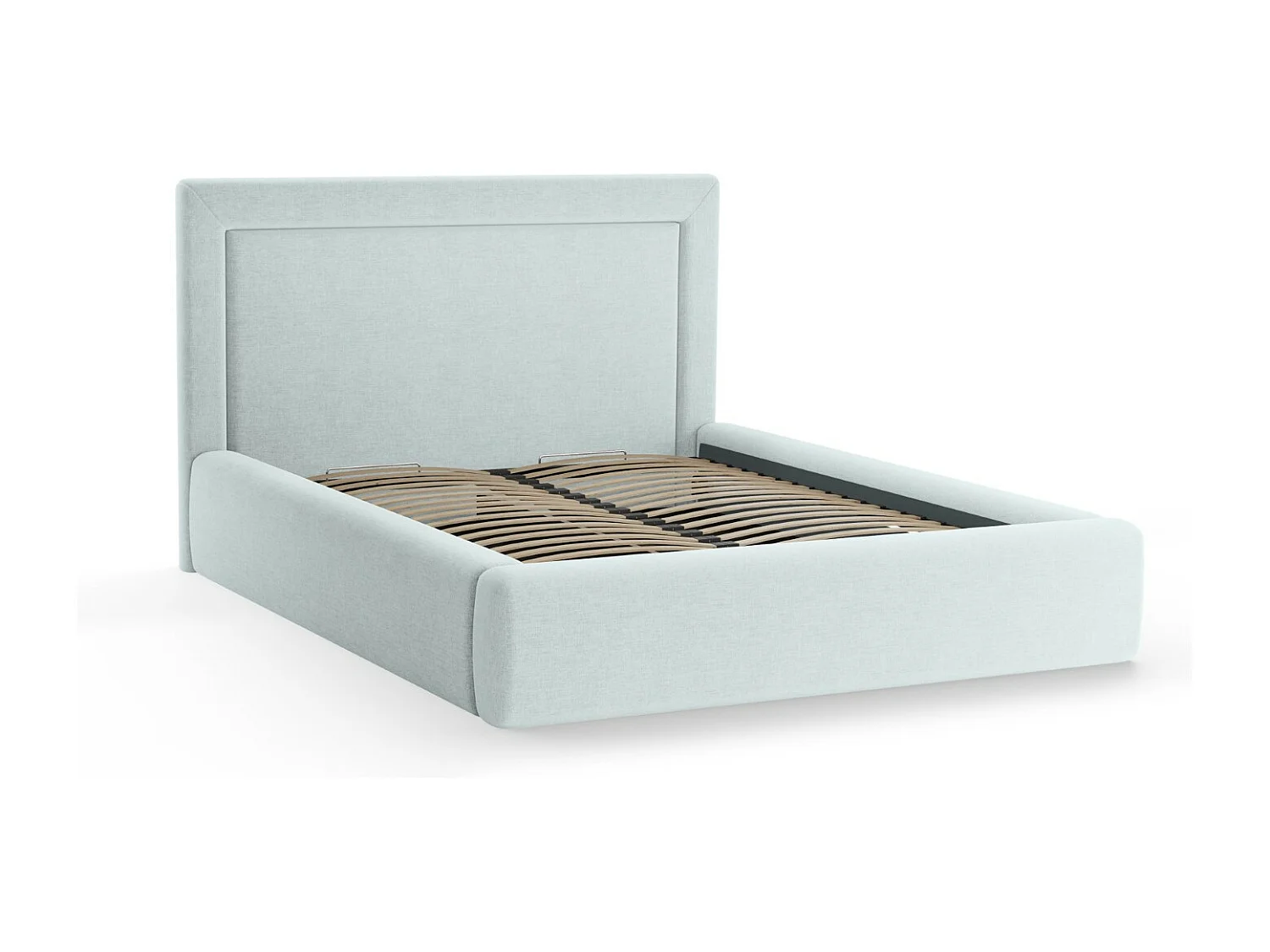 CXL by Christian Lacroix - Opbergbed met hoofdeinde "Valerie" 180x200cm, Chenille, Satijn blauw - 230x205x120cm