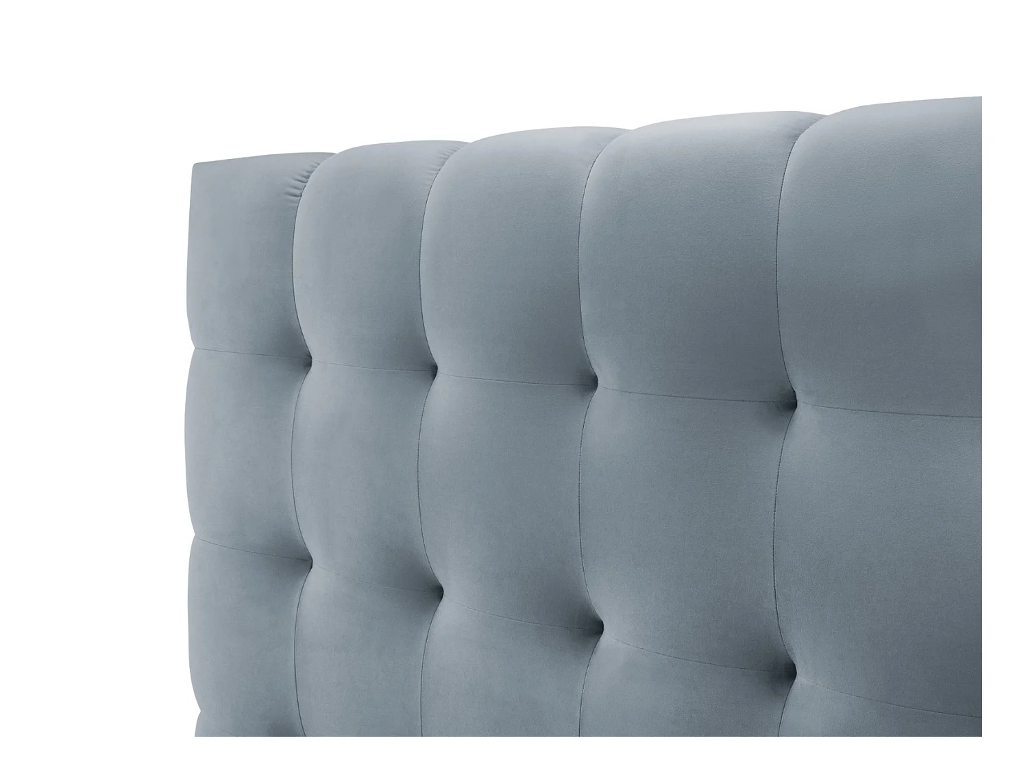 Cosmopolitan Design - Łóżko ze schowkiem i zagłówkiem, "Bali" 160x200cm welur, niebieski jasny - 230x185x125cm