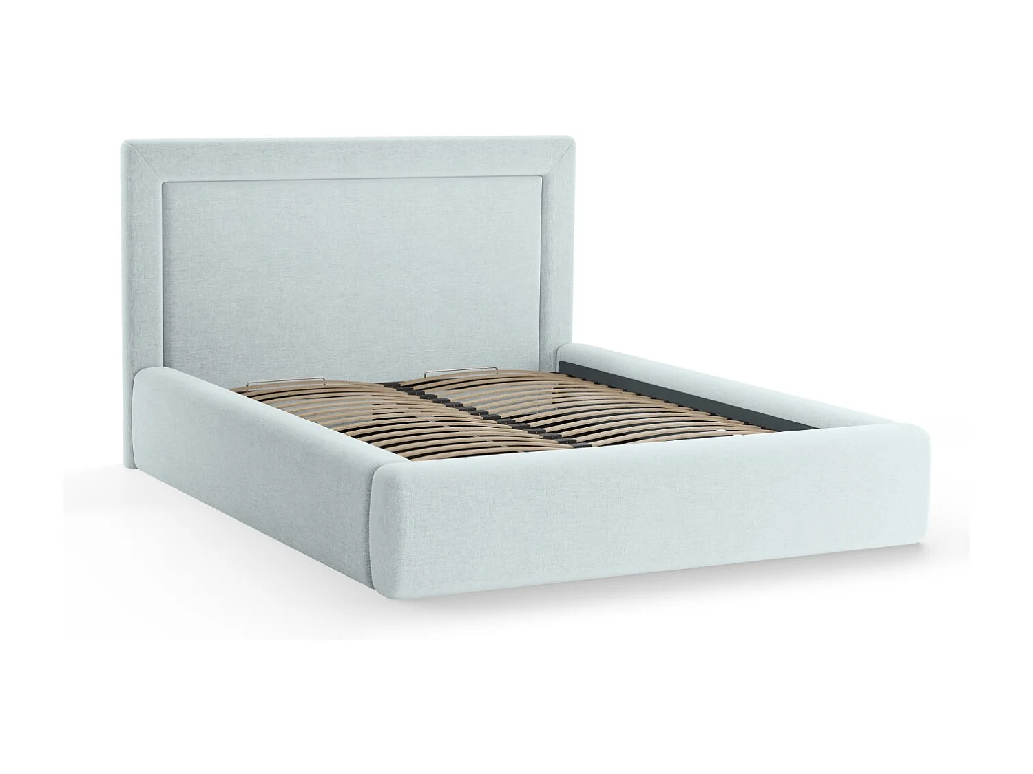 CXL by Christian Lacroix - Łóżko ze schowkiem i zagłówkiem, "Valerie" 140x200cm szenil, błękit satynowy - 230x165x120cm