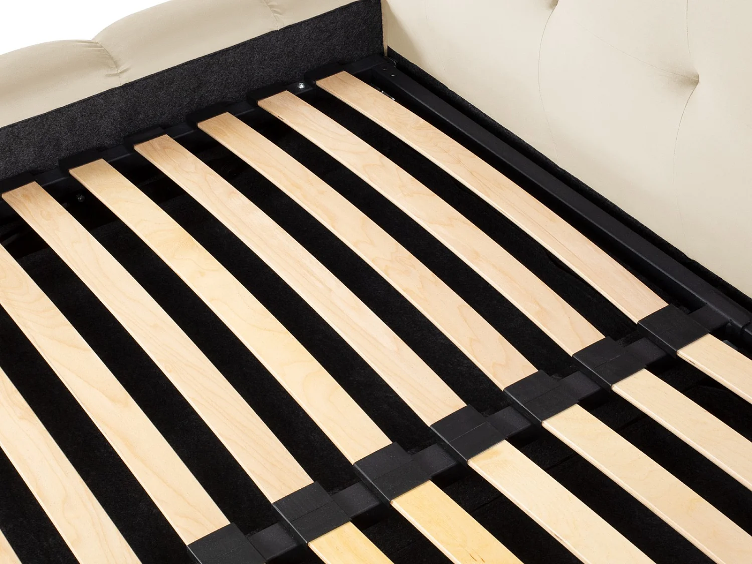 Cosmopolitan Design - Cama con cabecero doble y baúl "Bali" 180x200cm de terciopelo beige claro - 230x300x100cm