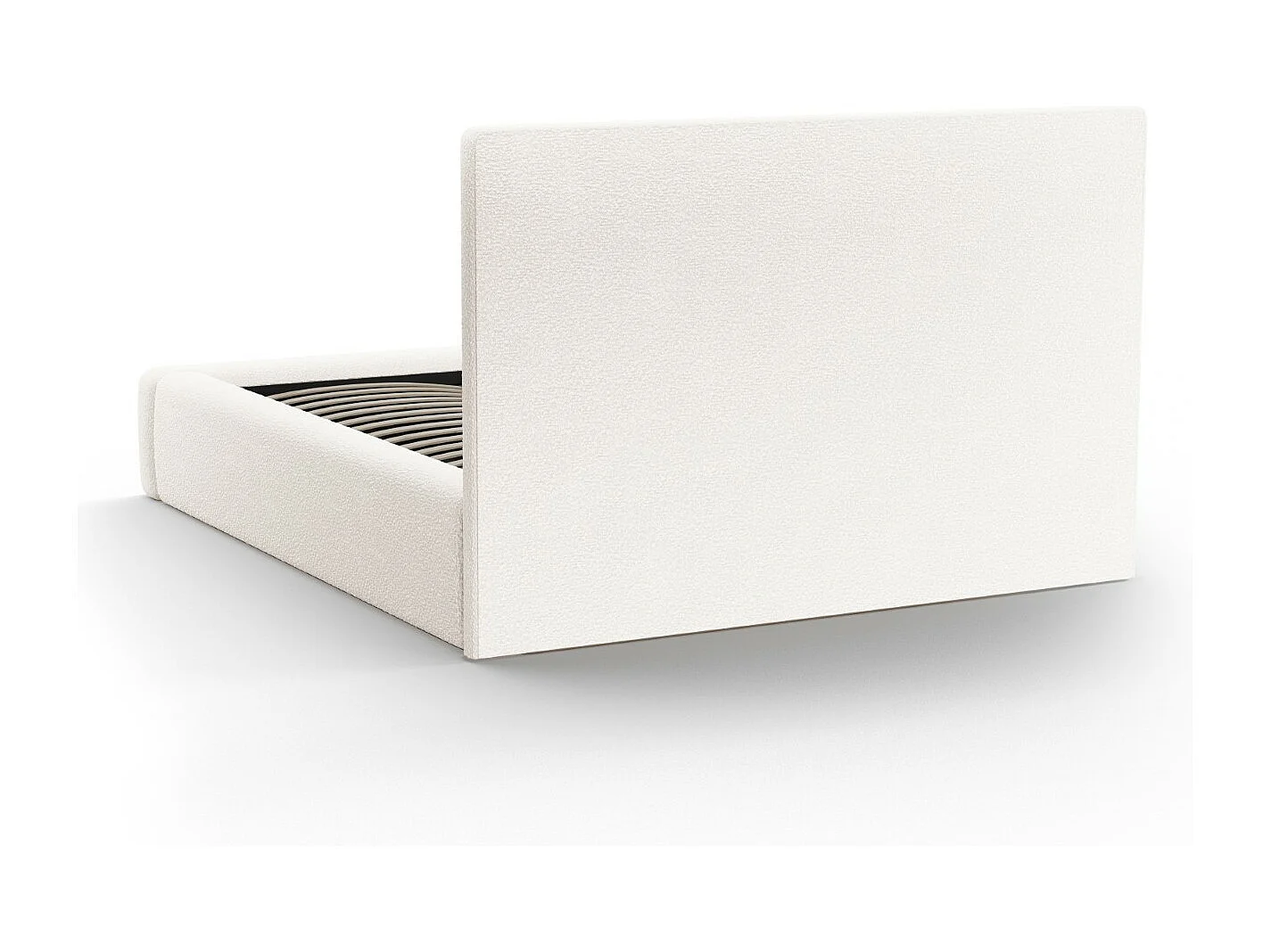 CXL by Christian Lacroix - Cama con cabecero y baúl "Valerie" 180x200cm de tejido bouclé blanco - 230x205x120cm