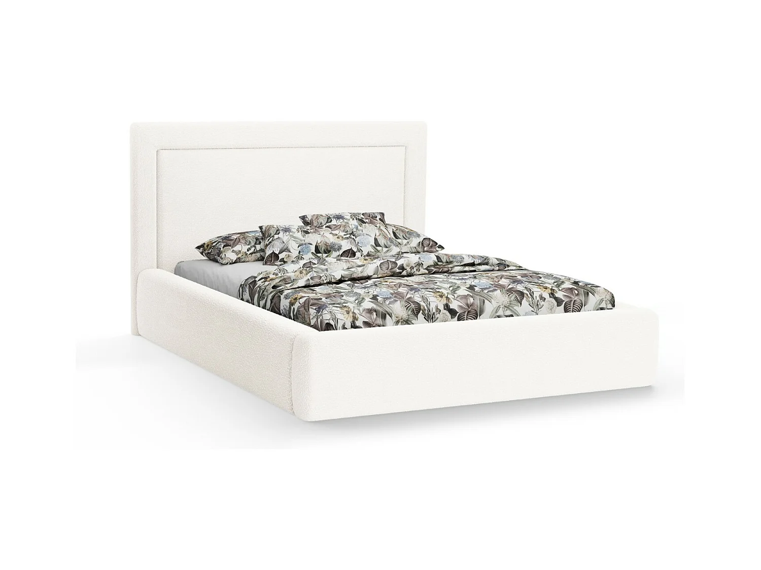 CXL by Christian Lacroix - Opbergbed met hoofdeinde "Valerie" 180x200cm, Boucle, Wit - 230x205x120cm