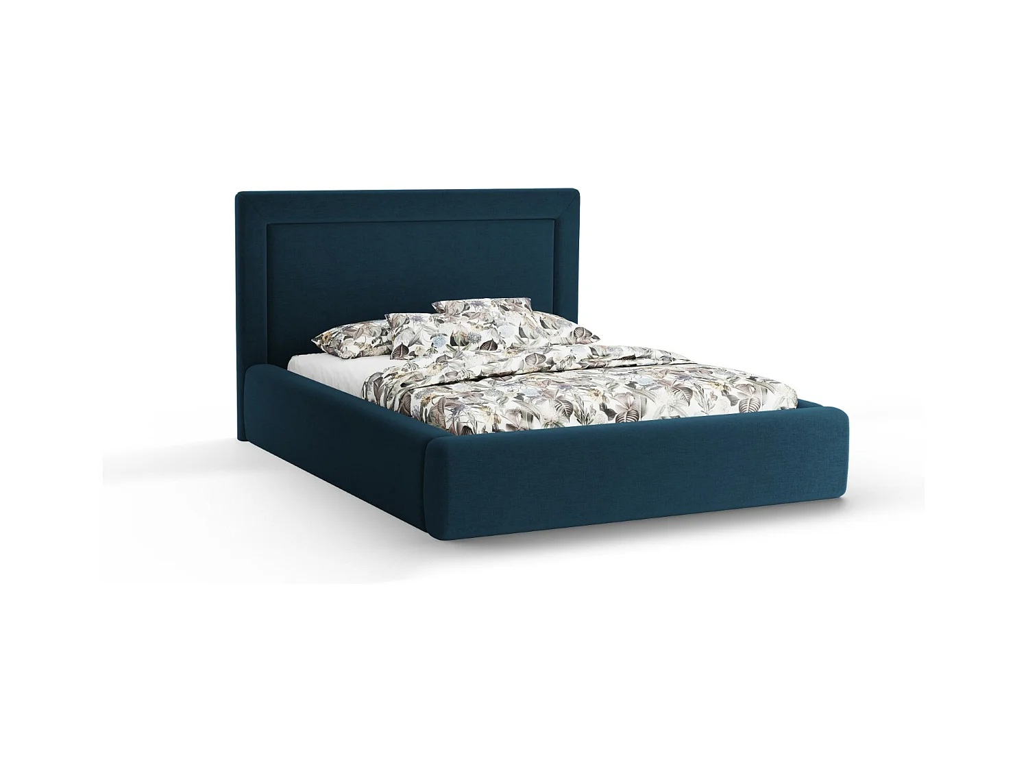 CXL by Christian Lacroix - Opbergbed met hoofdeinde "Valerie" 180x200cm, Chenille, Marineblauw - 230x205x120cm