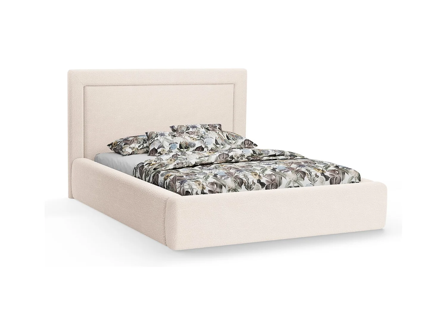 CXL by Christian Lacroix - Opbergbed met hoofdeinde "Valerie" 180x200cm, Boucle, Beige - 230x205x120cm