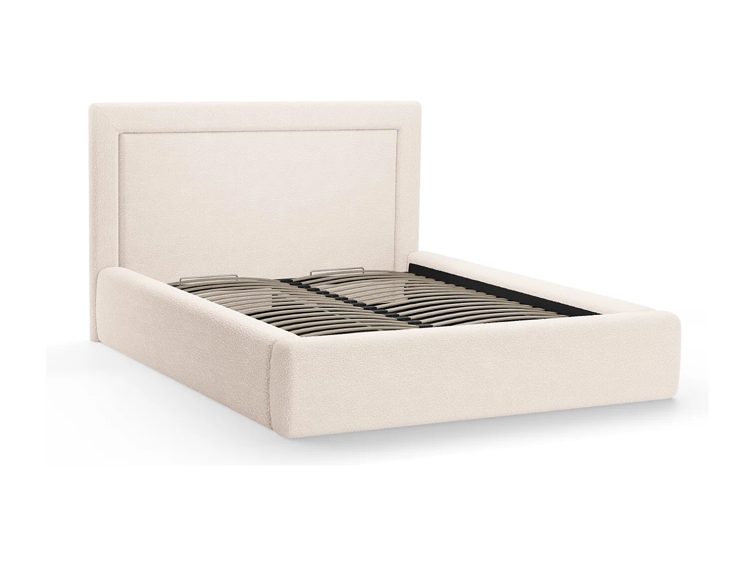 CXL by Christian Lacroix - Lit coffre avec tête de lit "Valerie" 180x200cm en bouclé beige - 230x205x120cm