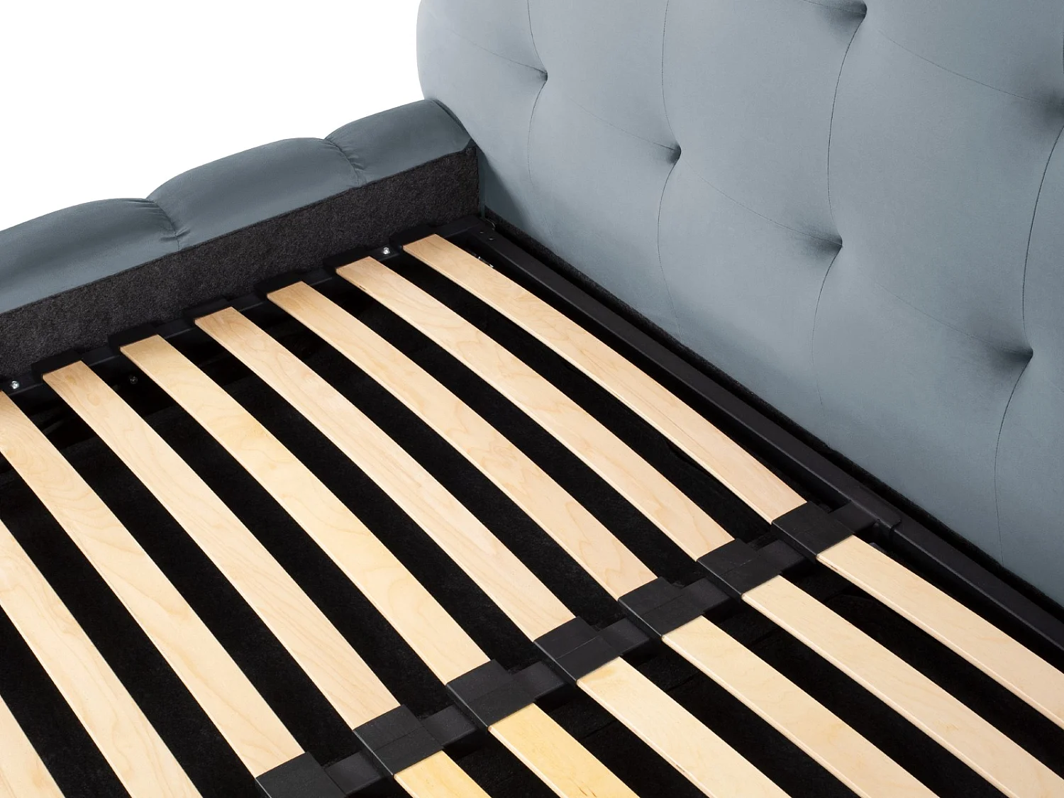 Cosmopolitan Design - Opbergbed met hoofdeinde "Bali" 140x200cm, Flueel, Lichtblauw - 230x165x125cm