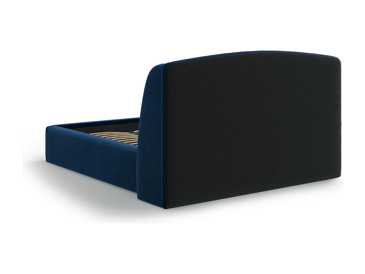 CXL by Christian Lacroix - Letto a cassettone con testiera "Aude" 180x200cm in velluto blu reale - 216x202x103cm