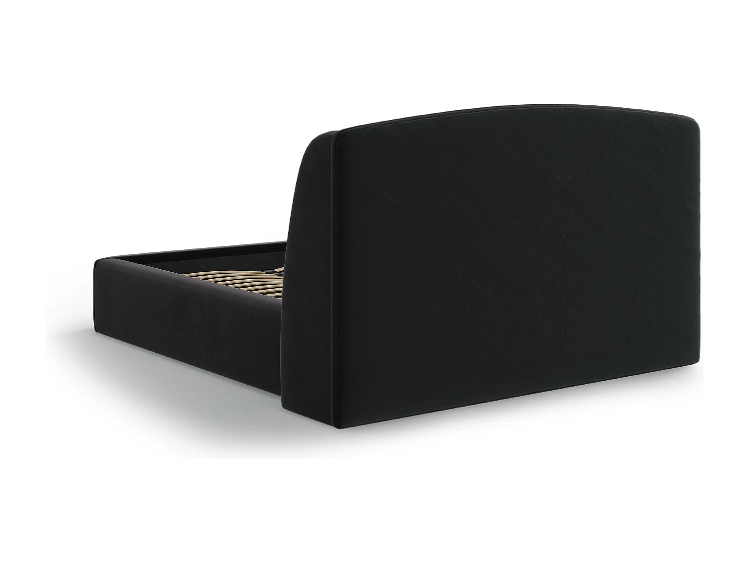 CXL by Christian Lacroix - Bett mit Bettkasten und Kopfteil "Aude" 180x200cm aus Samt schwarz - 216x202x103cm