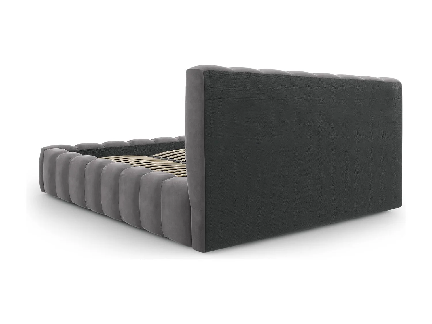 CXL by Christian Lacroix - Opbergbed met hoofdeinde "Ludivine" 180x200cm, Flueel, Grijs - 230x205x94cm