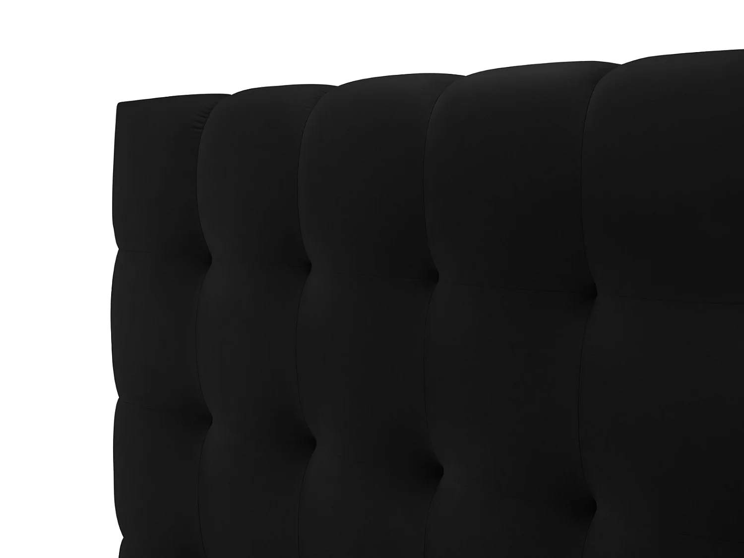 Cosmopolitan Design - Cama con cabecero y baúl "Bali" 200x200cm de terciopelo negro - 230x225x125cm