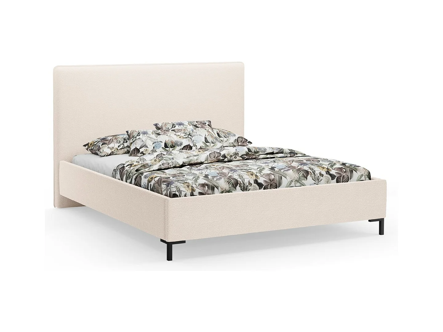 CXL by Christian Lacroix - Opbergbed met hoofdeinde "Polly" 160x200cm, Boucle, Beige - 220x170x120cm