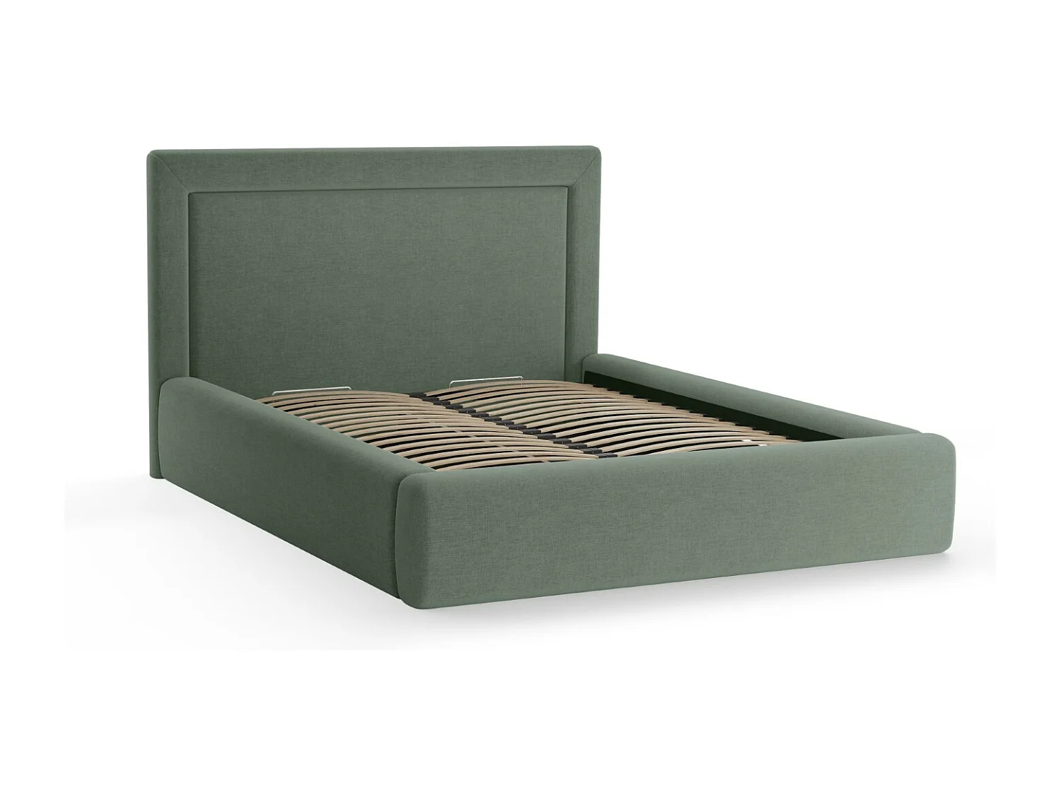 CXL by Christian Lacroix - Opbergbed met hoofdeinde "Valerie" 200x200cm, Chenille, Mosgroen - 230x225x120cm