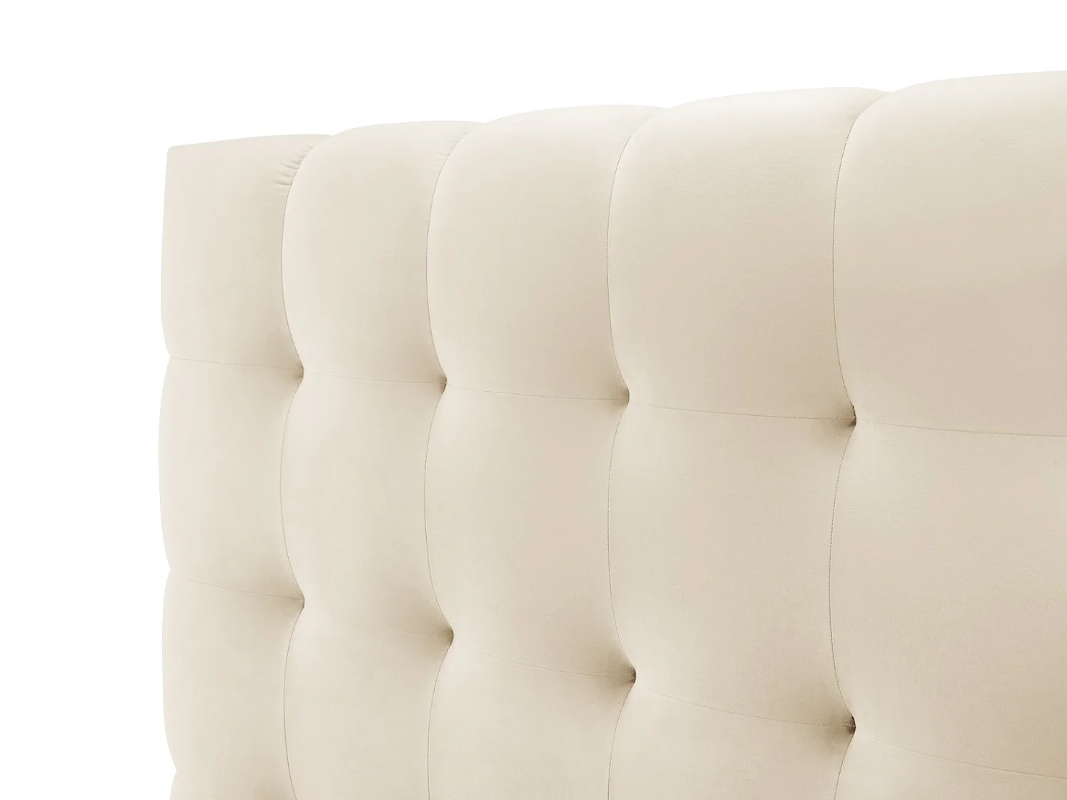 Cosmopolitan Design - Opbergbed met hoofdeinde "Bali" 160x200cm, Flueel, Lichtbeige - 230x185x125cm