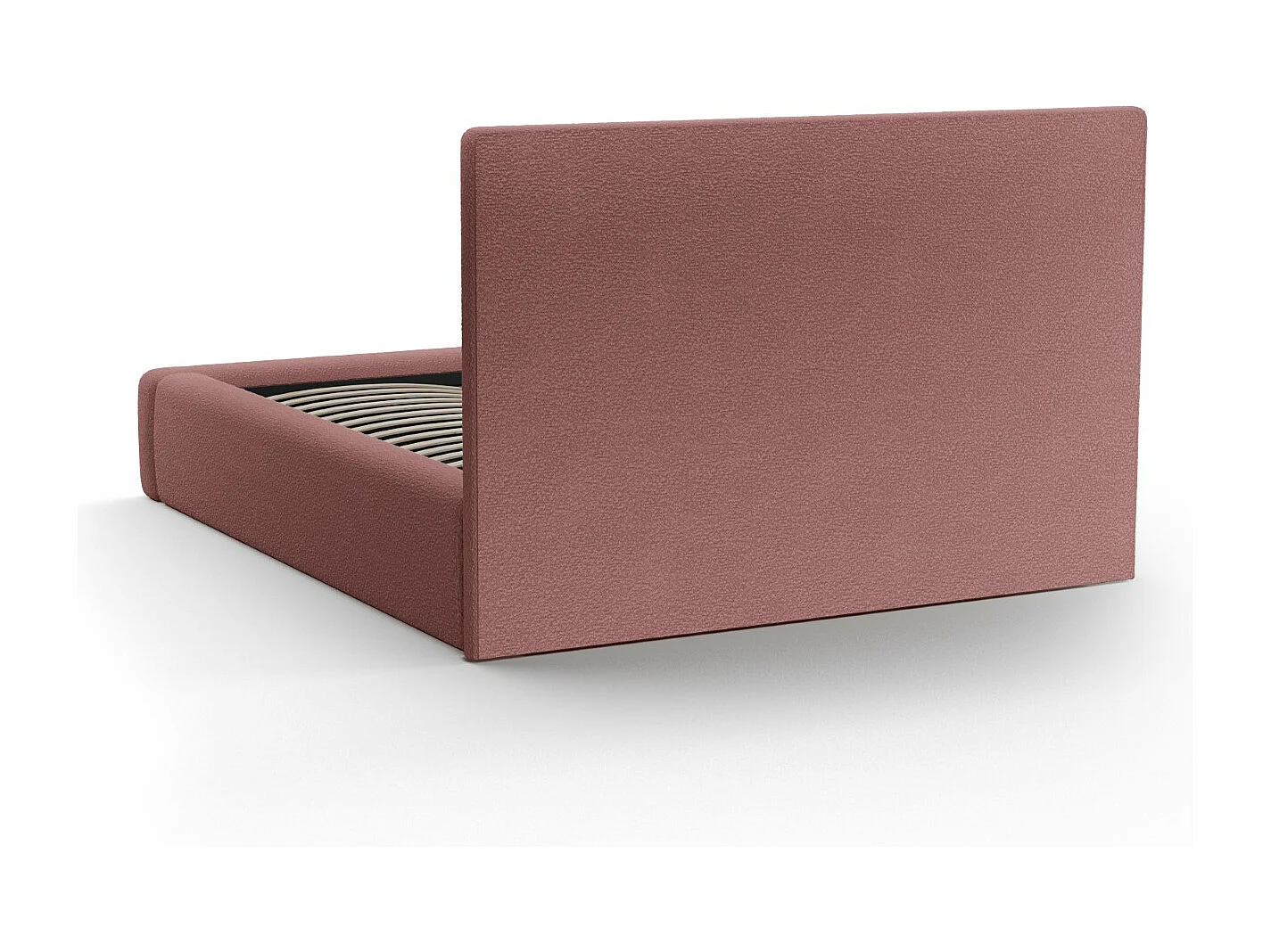 CXL by Christian Lacroix - Bett mit Bettkasten und Kopfteil "Valerie" 200x200cm aus Boucle rosa - 230x225x120cm