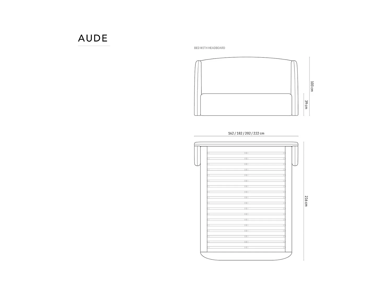 CXL by Christian Lacroix - Letto a cassettone con testiera "Aude" 140x200cm in velluto beige chiaro - 216x162x103cm