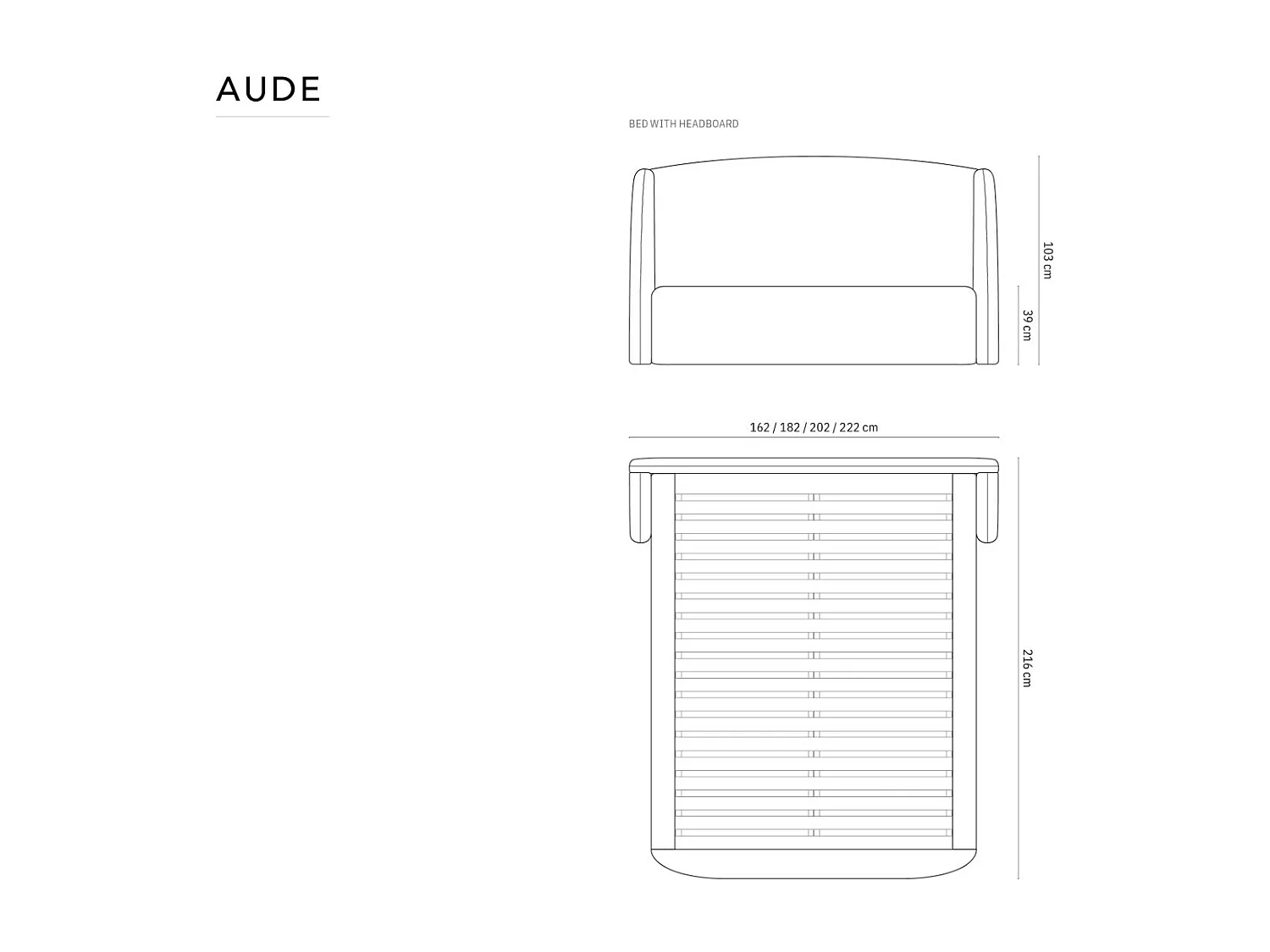 CXL by Christian Lacroix - Opbergbed met hoofdeinde "Aude" 180x200cm, Structurele stof, Donkergrijs - 216x202x103cm