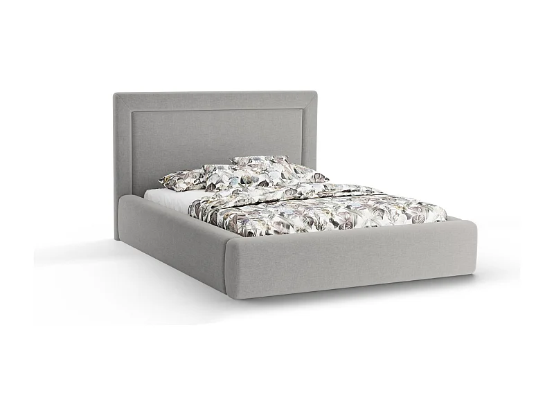 CXL by Christian Lacroix - Łóżko ze schowkiem i zagłówkiem, "Valerie" 160x200cm szenil, szary - 230x185x120cm