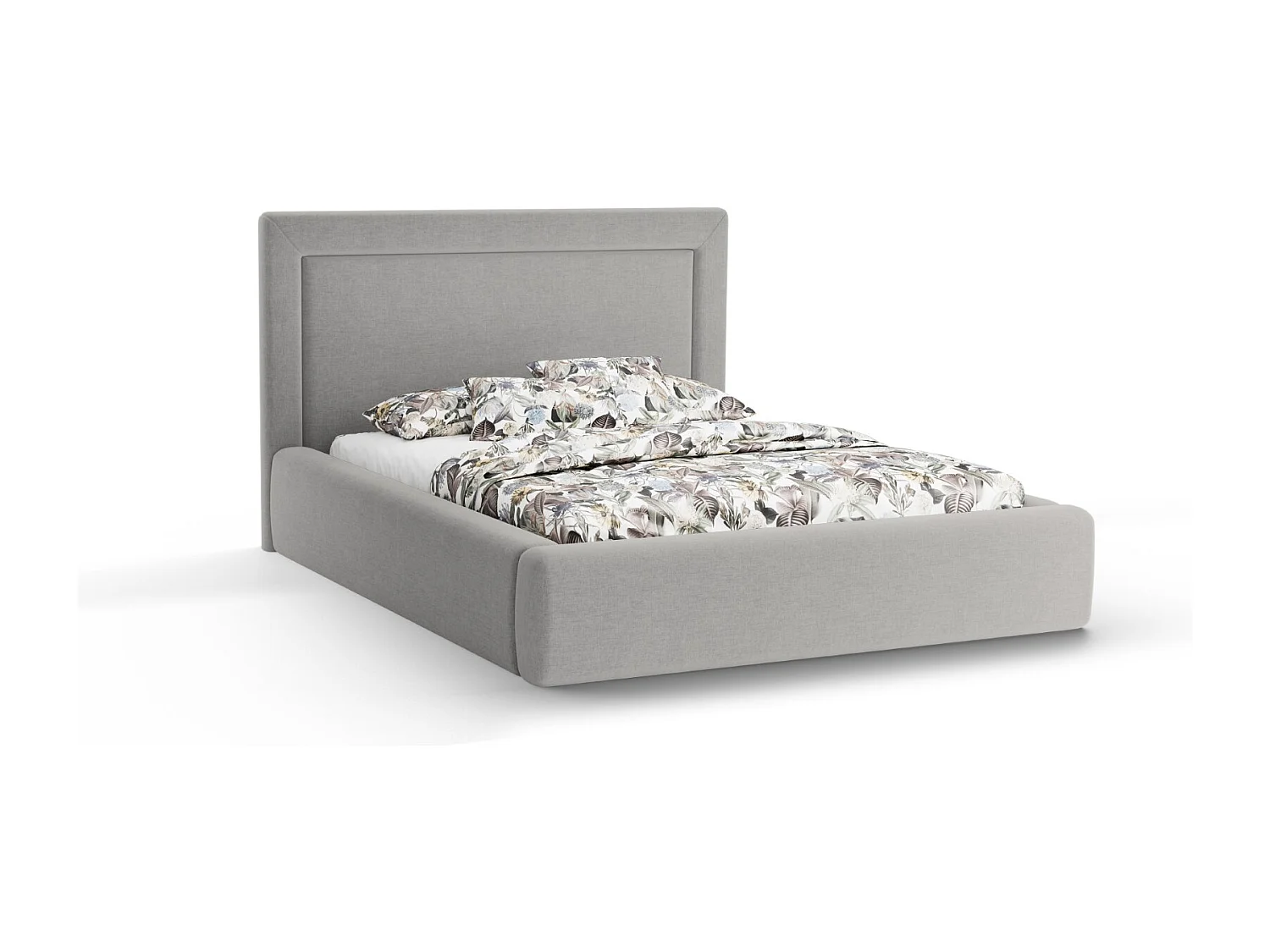 CXL by Christian Lacroix - Łóżko ze schowkiem i zagłówkiem, "Valerie" 160x200cm szenil, szary - 230x185x120cm
