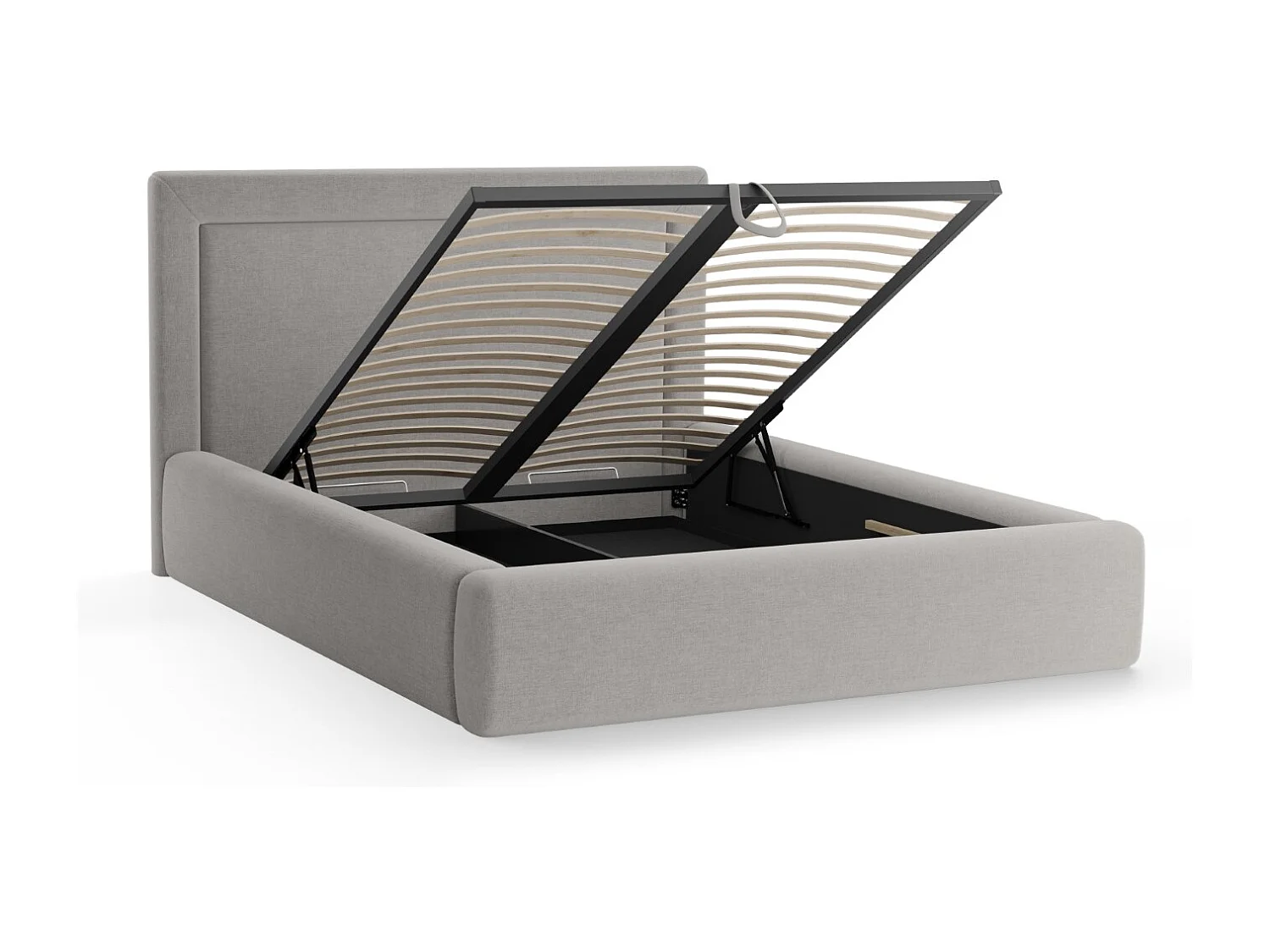 CXL by Christian Lacroix - Łóżko ze schowkiem i zagłówkiem, "Valerie" 160x200cm szenil, szary - 230x185x120cm