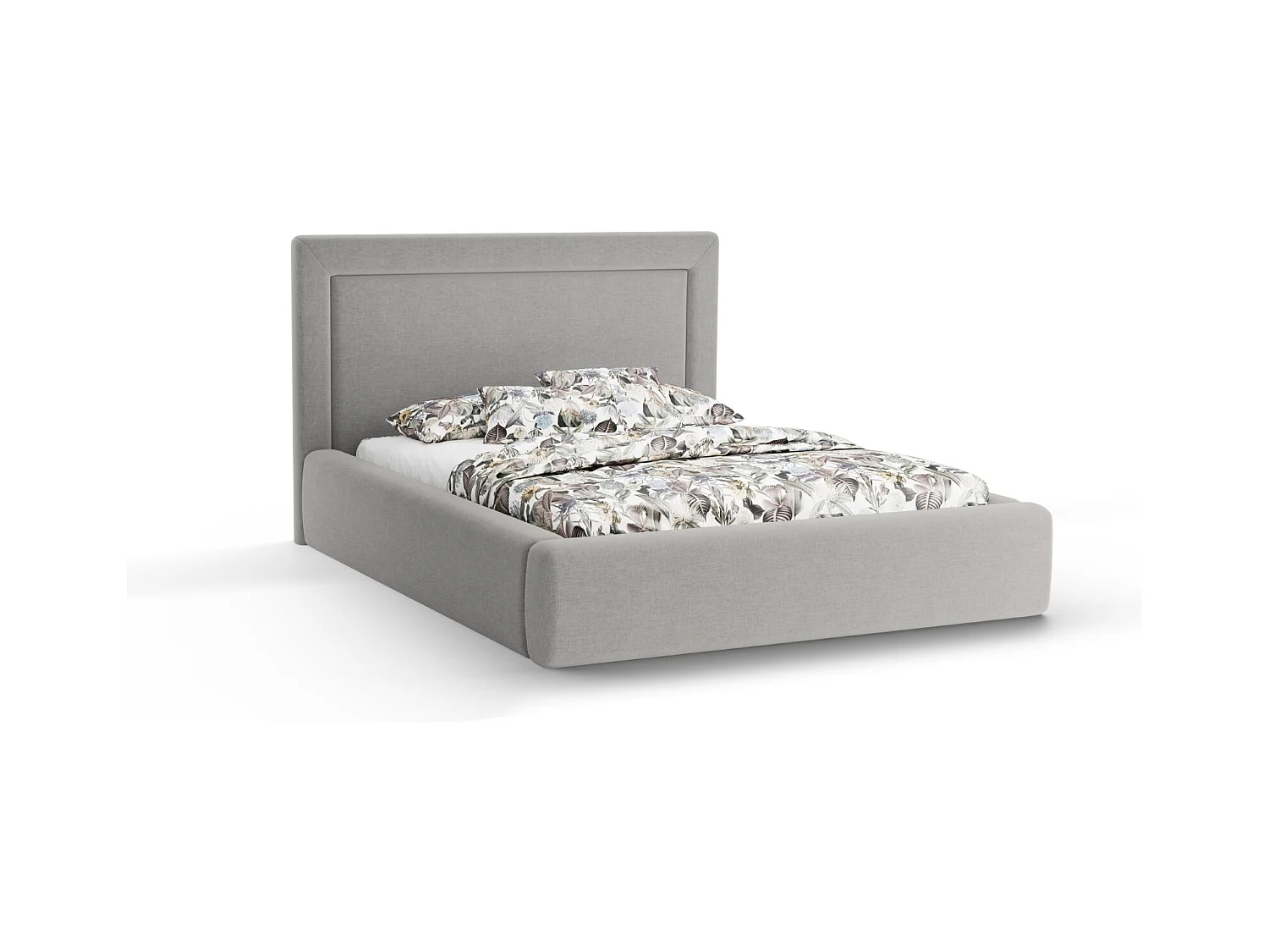 CXL by Christian Lacroix - Opbergbed met hoofdeinde "Valerie" 160x200cm, Chenille, Grijs - 230x185x120cm