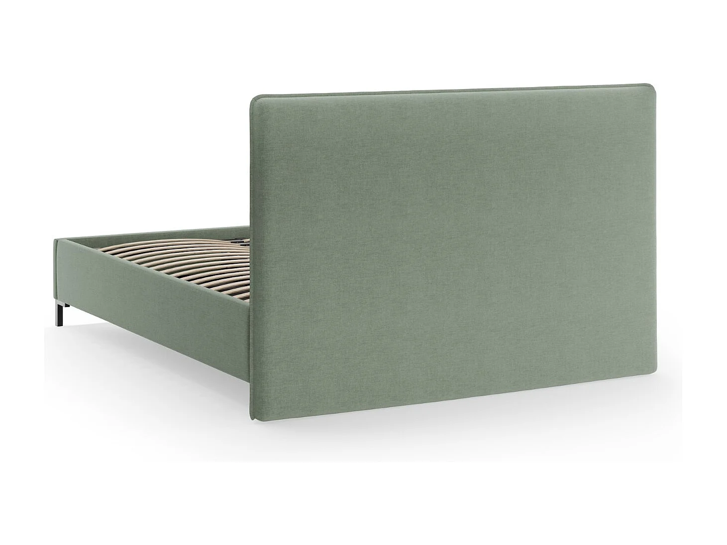 CXL by Christian Lacroix - Cama con cabecero y baúl "Polly" 160x200cm de tejido chenilla verde musgo - 220x170x120cm