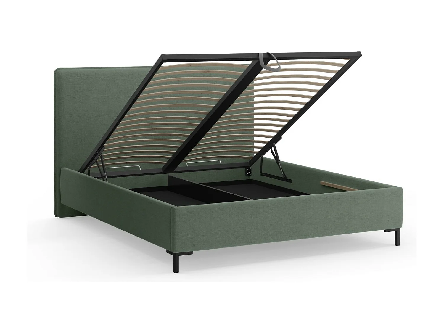 CXL by Christian Lacroix - Opbergbed met hoofdeinde "Polly" 160x200cm, Chenille, Mosgroen - 220x170x120cm