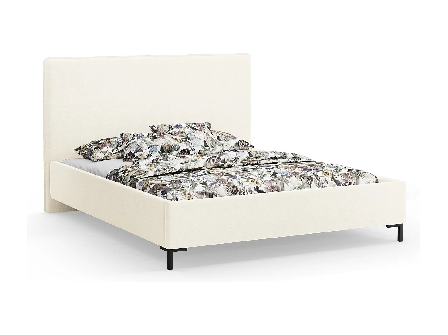 CXL by Christian Lacroix - Opbergbed met hoofdeinde "Polly" 160x200cm, Chenille, Ivoor - 220x170x120cm