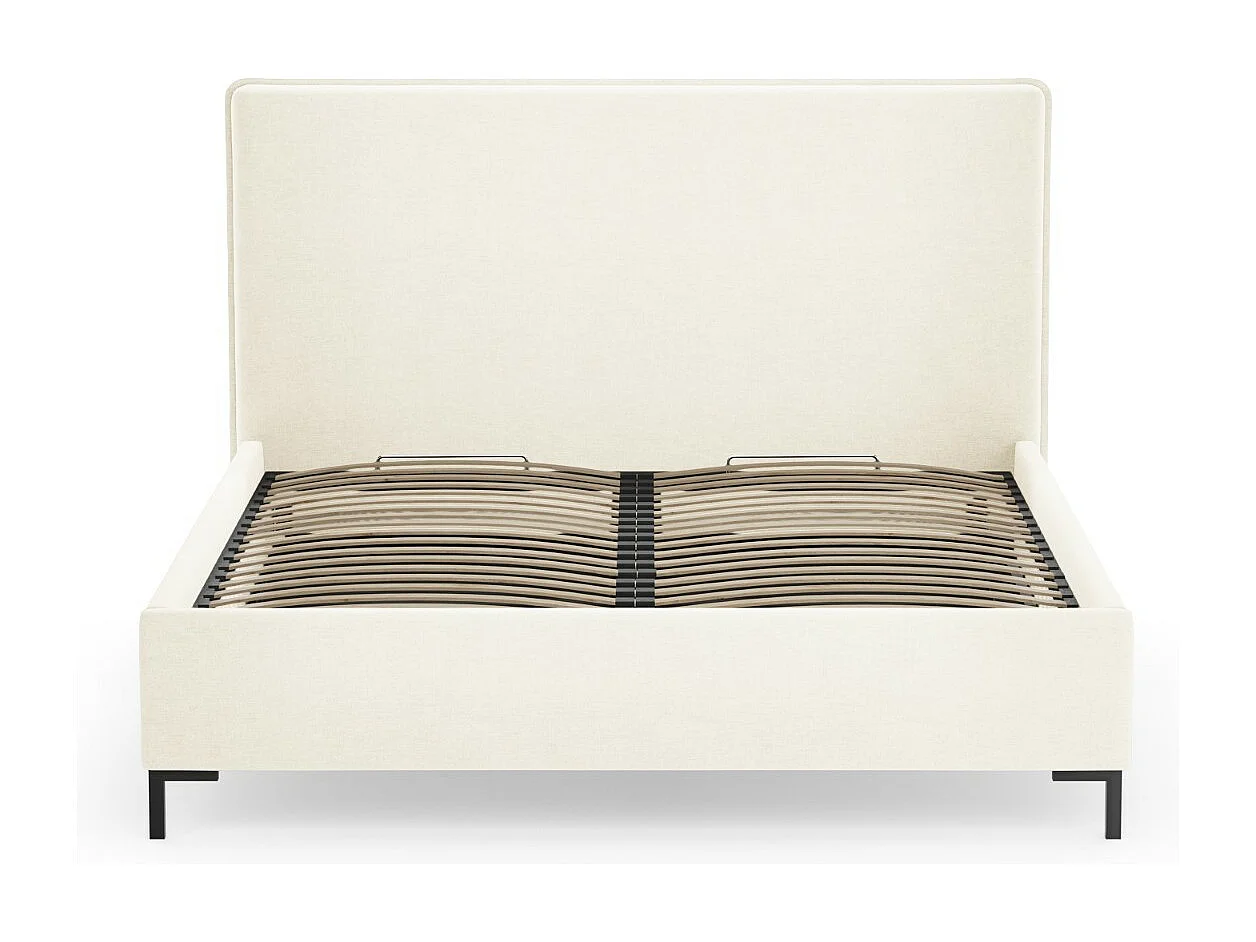 CXL by Christian Lacroix - Opbergbed met hoofdeinde "Polly" 160x200cm, Chenille, Ivoor - 220x170x120cm