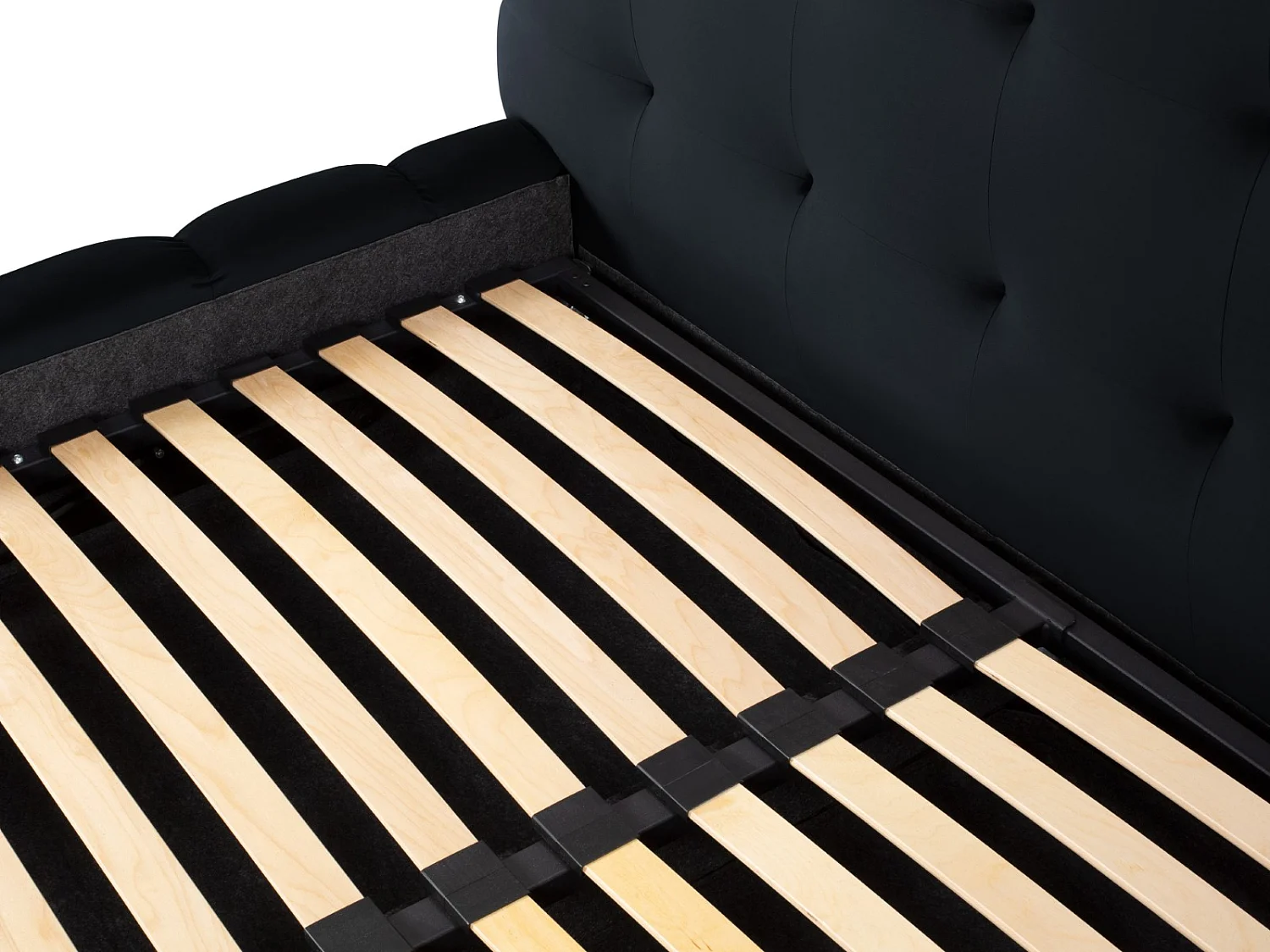 Cosmopolitan Design - Opbergbed met hoofdeinde "Bali" 140x200cm, Flueel, Donkerblauw - 230x165x125cm