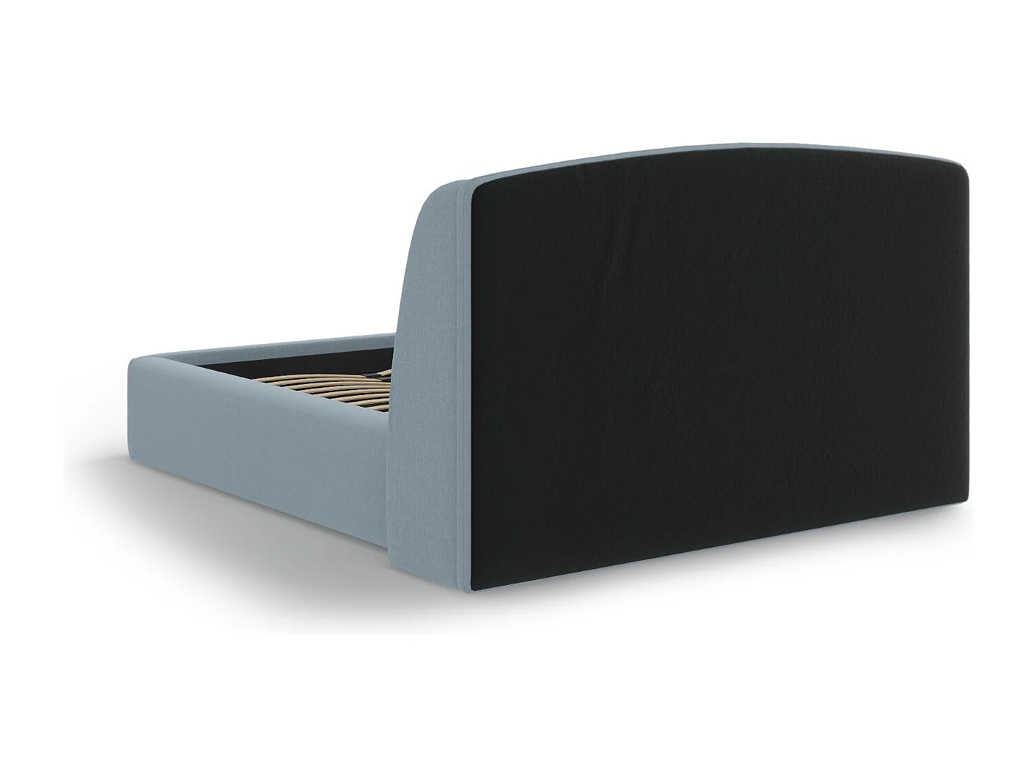 CXL by Christian Lacroix - Opbergbed met hoofdeinde "Aude" 180x200cm, Structurele stof, Lichtblauw - 216x202x103cm