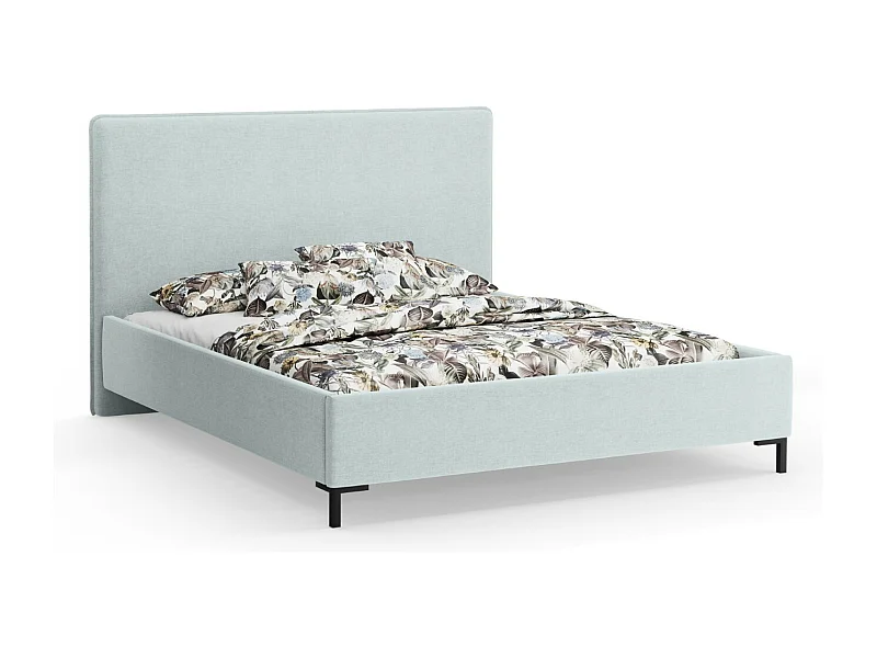 CXL by Christian Lacroix - Opbergbed met hoofdeinde "Polly" 180x200cm, Chenille, Satijn blauw - 220x190x120cm