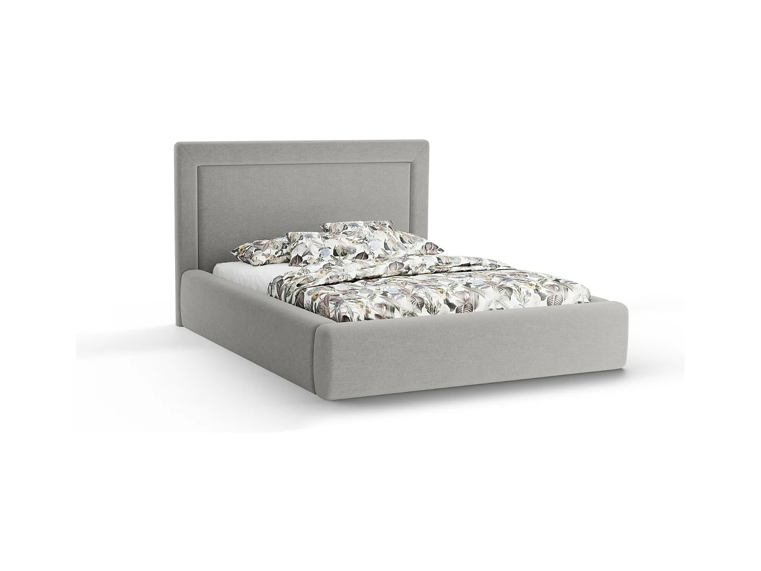 CXL by Christian Lacroix - Opbergbed met hoofdeinde "Valerie" 180x200cm, Chenille, Grijs - 230x205x120cm