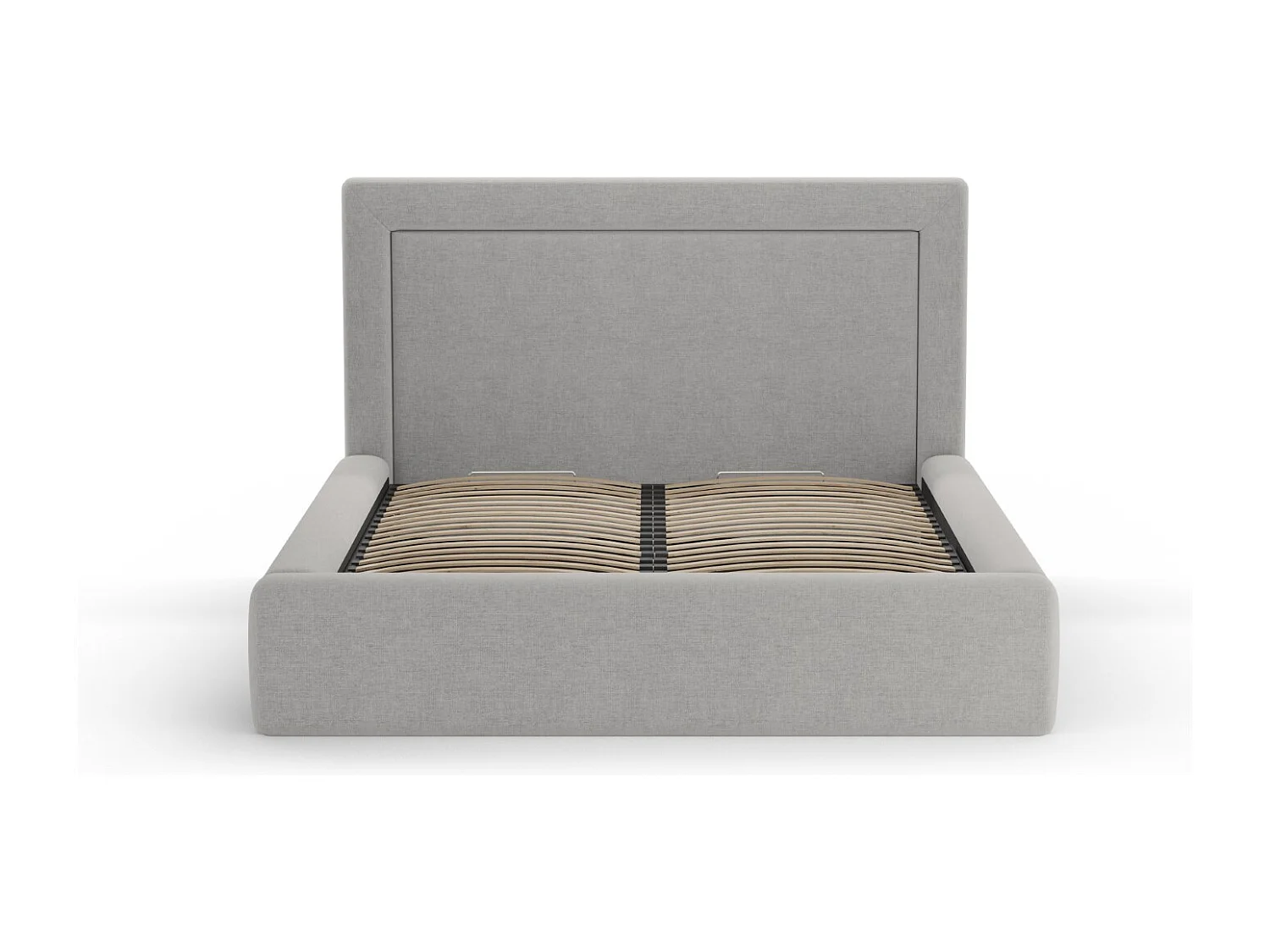 CXL by Christian Lacroix - Lit coffre avec tête de lit "Valerie" 180x200cm en chenille gris - 230x205x120cm