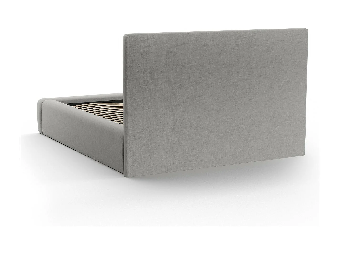 CXL by Christian Lacroix - Lit coffre avec tête de lit "Valerie" 180x200cm en chenille gris - 230x205x120cm