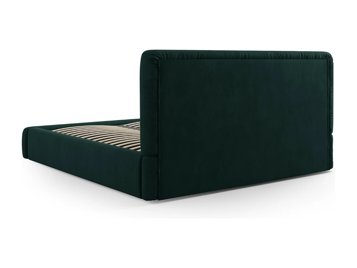 Cosmopolitan Design - Opbergbed met hoofdeinde "Colonel" 160x200cm, Chenille, Flessengroen - 220x180x100cm