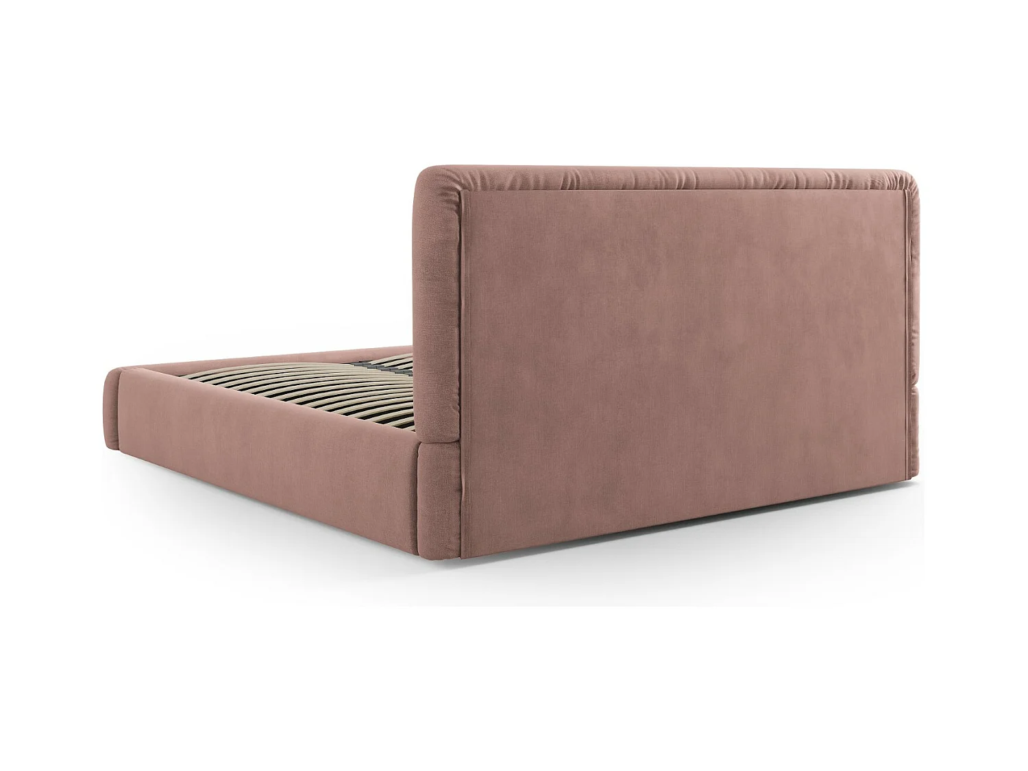 Cosmopolitan Design - Letto a cassettone con testiera "Colonel" 160x200cm in ciniglia rosa - 220x180x100cm