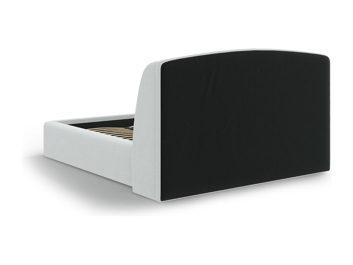 CXL by Christian Lacroix - Opbergbed met hoofdeinde "Aude" 180x200cm, Structurele stof, Koel lichtgrijs - 216x202x103cm